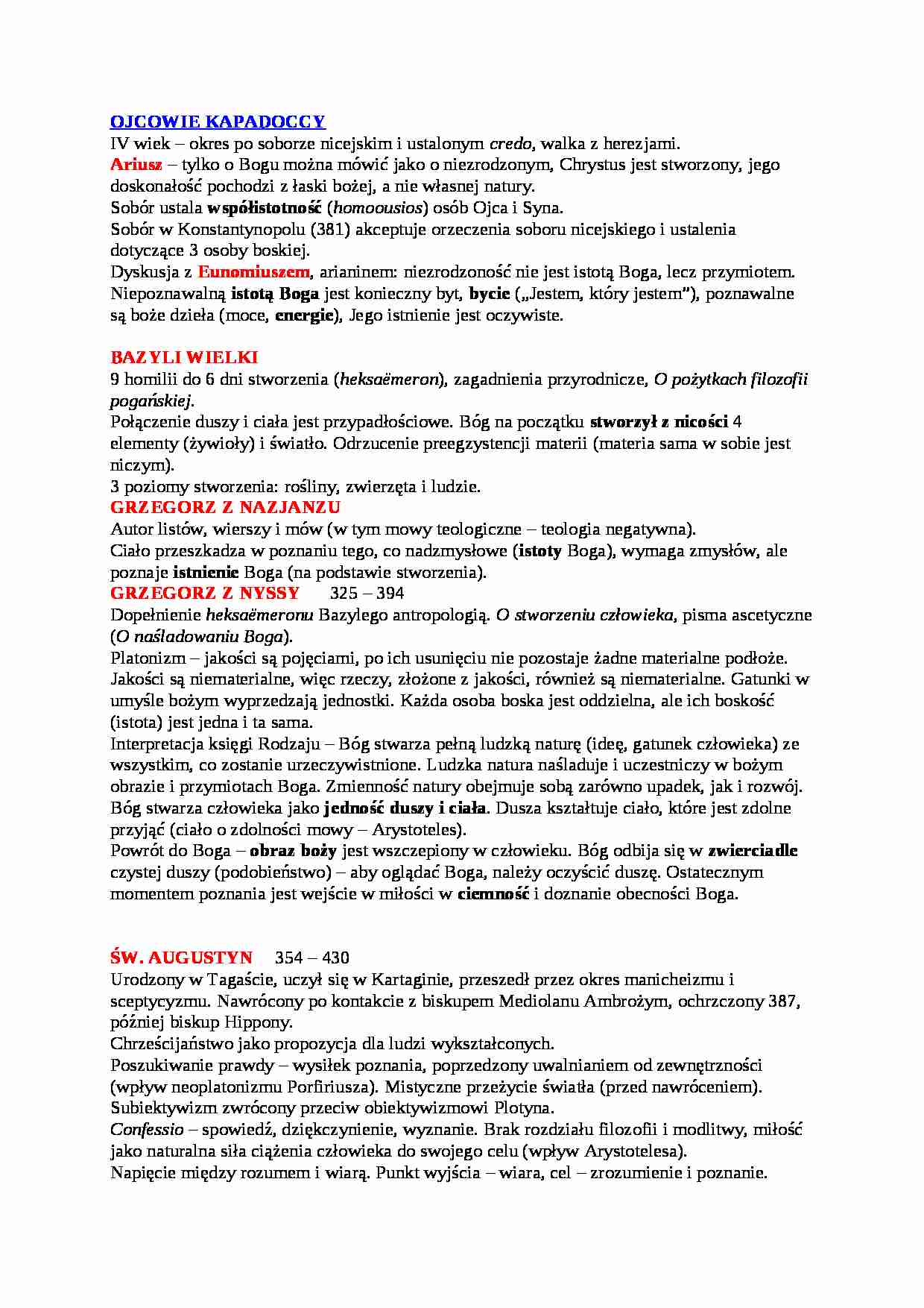 Wykład - Ojcowie kapadoccy - strona 1