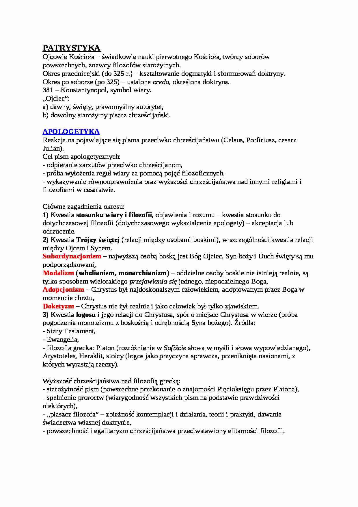 Wykład - patrystyka - strona 1