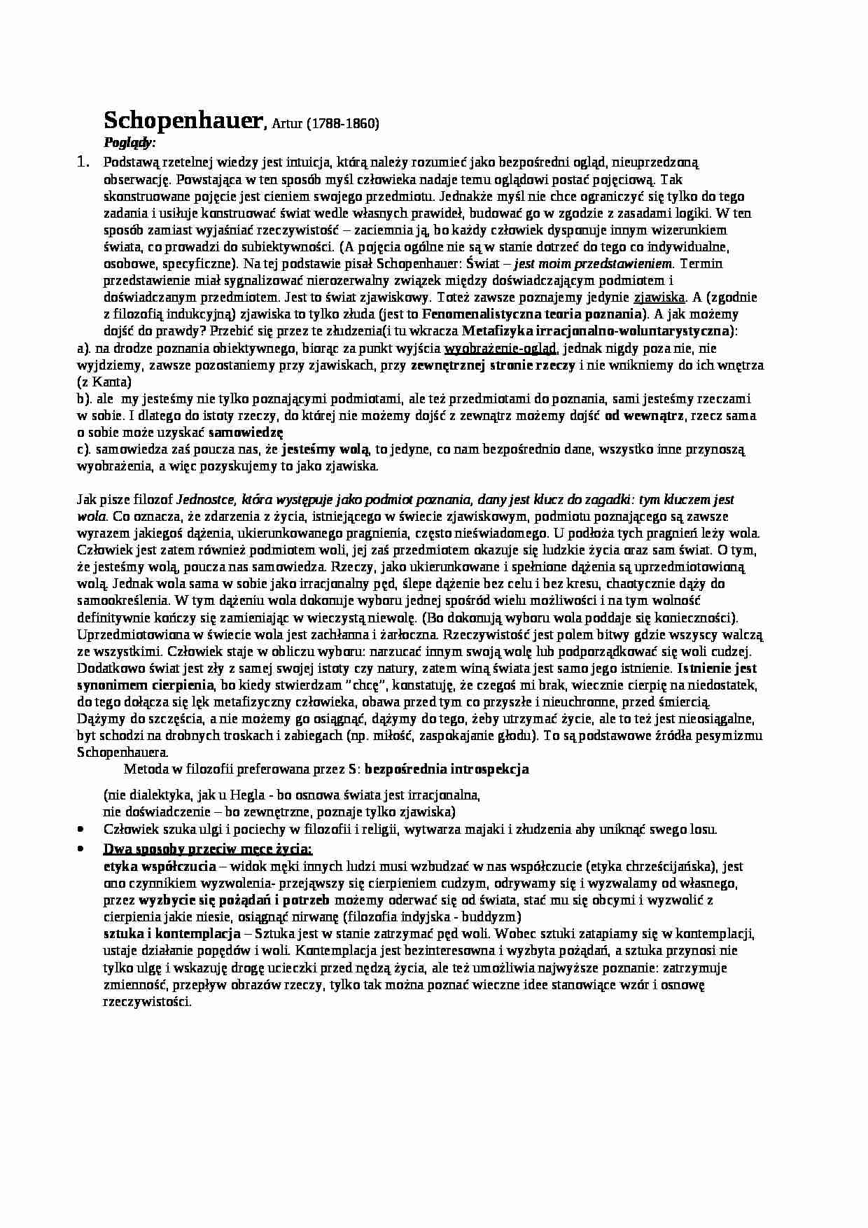 Wykład - Schopenhauer - strona 1