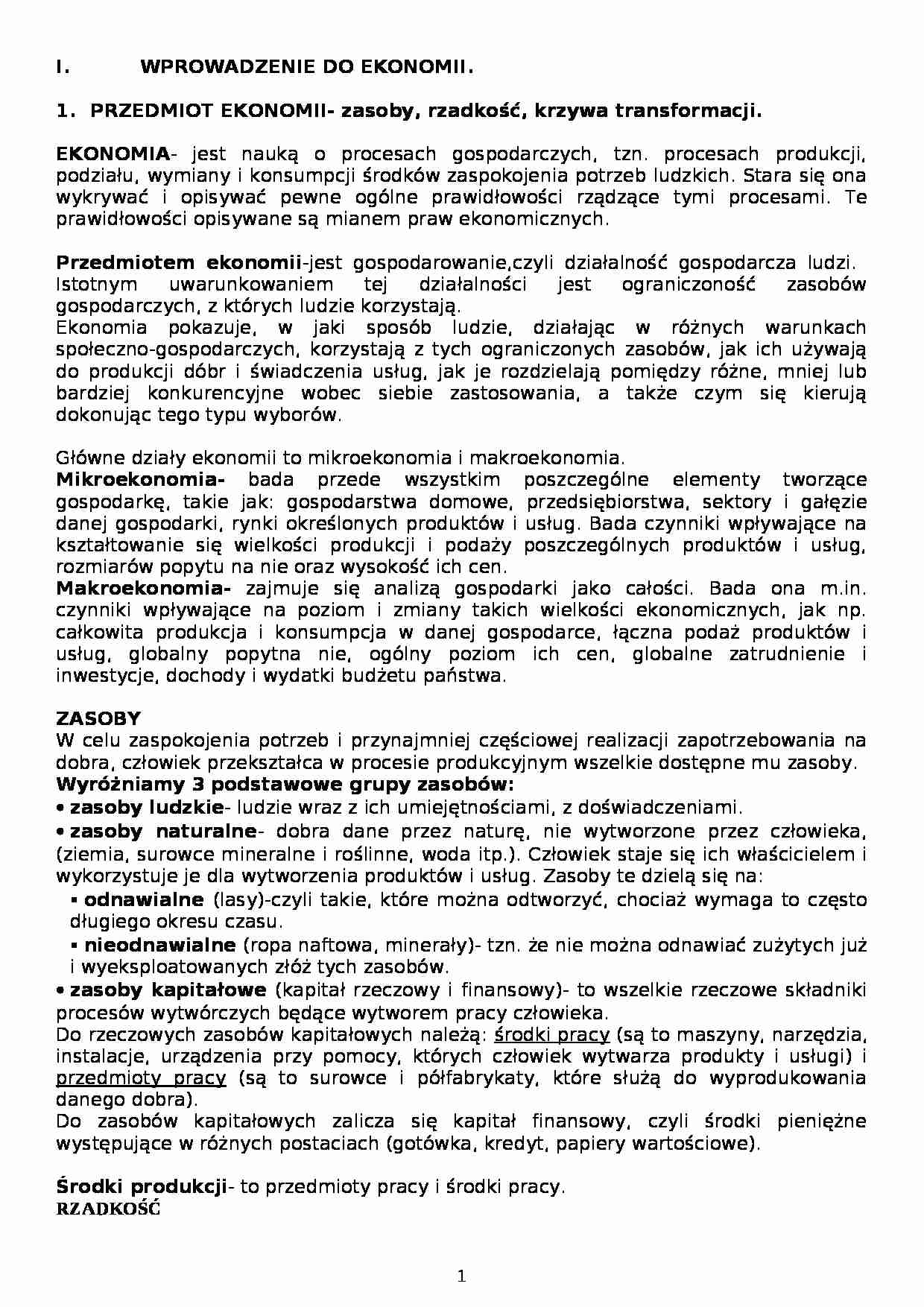 Wprowadzenie do ekonomii - strona 1