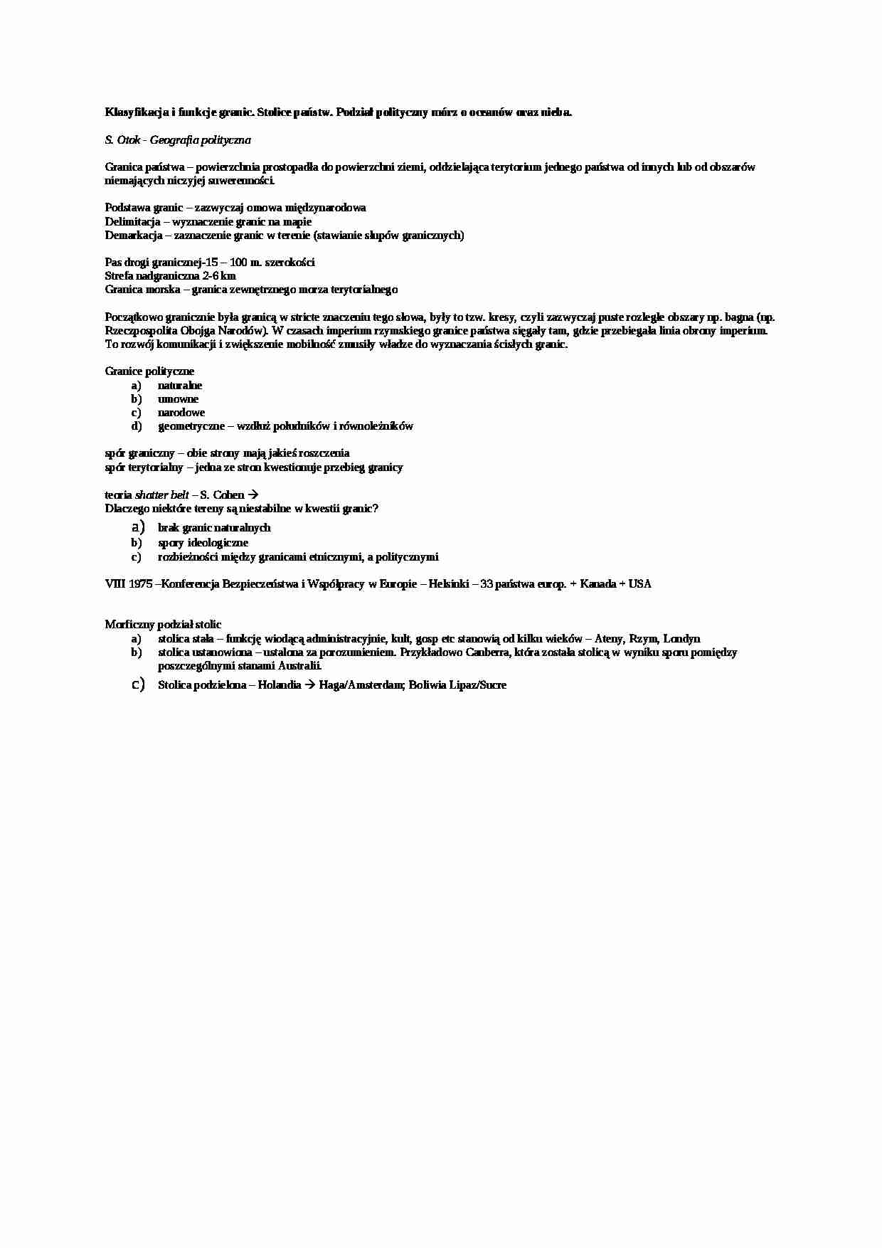 Wykład - Klasyfikacja i funkcje granic - strona 1