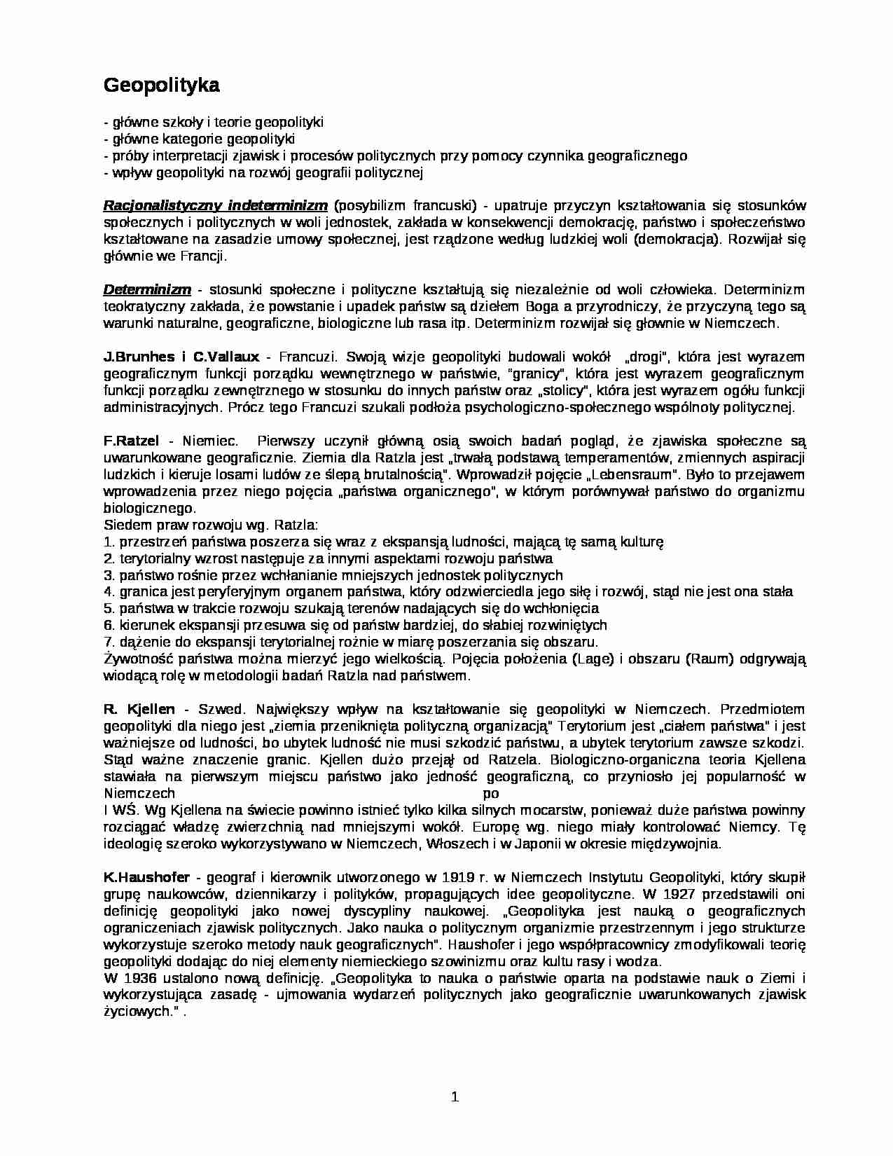 Wykład - Geopolityka - strona 1