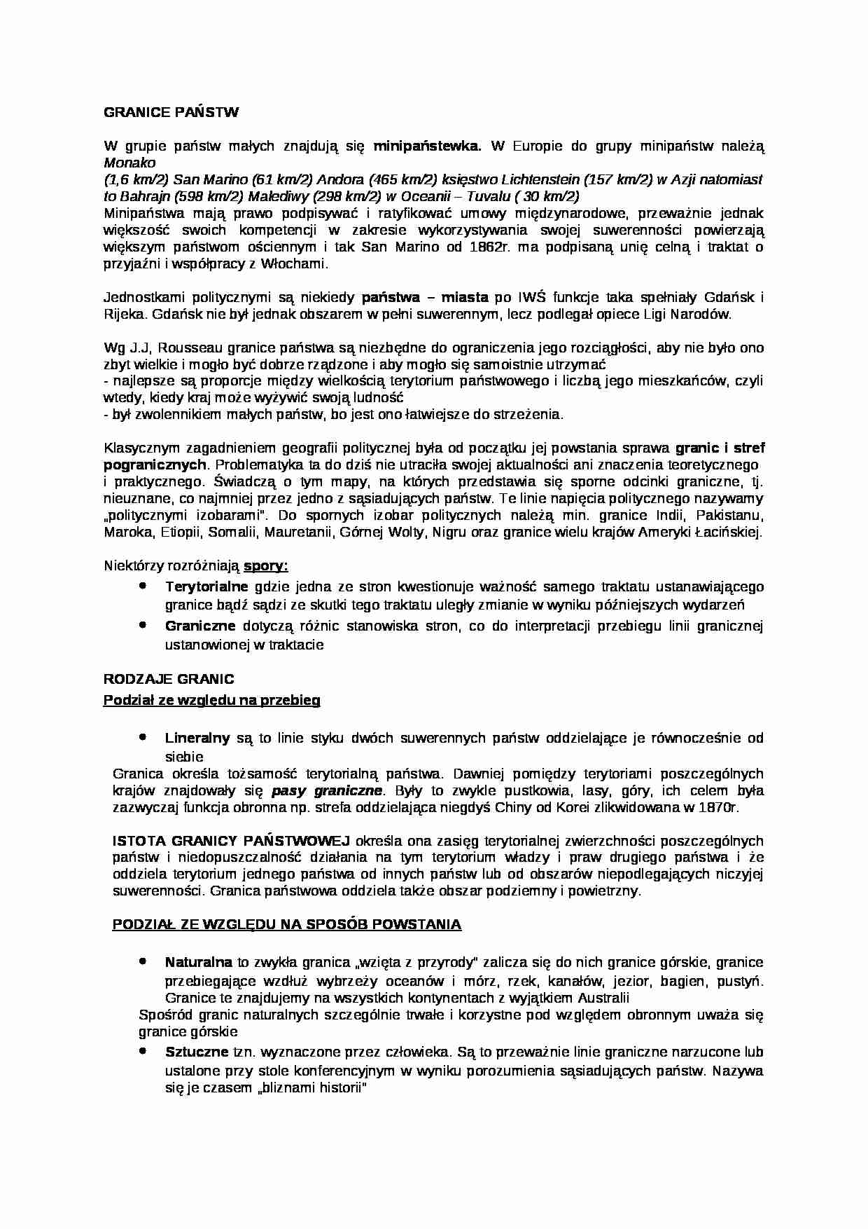 Wykład - granice państw - strona 1