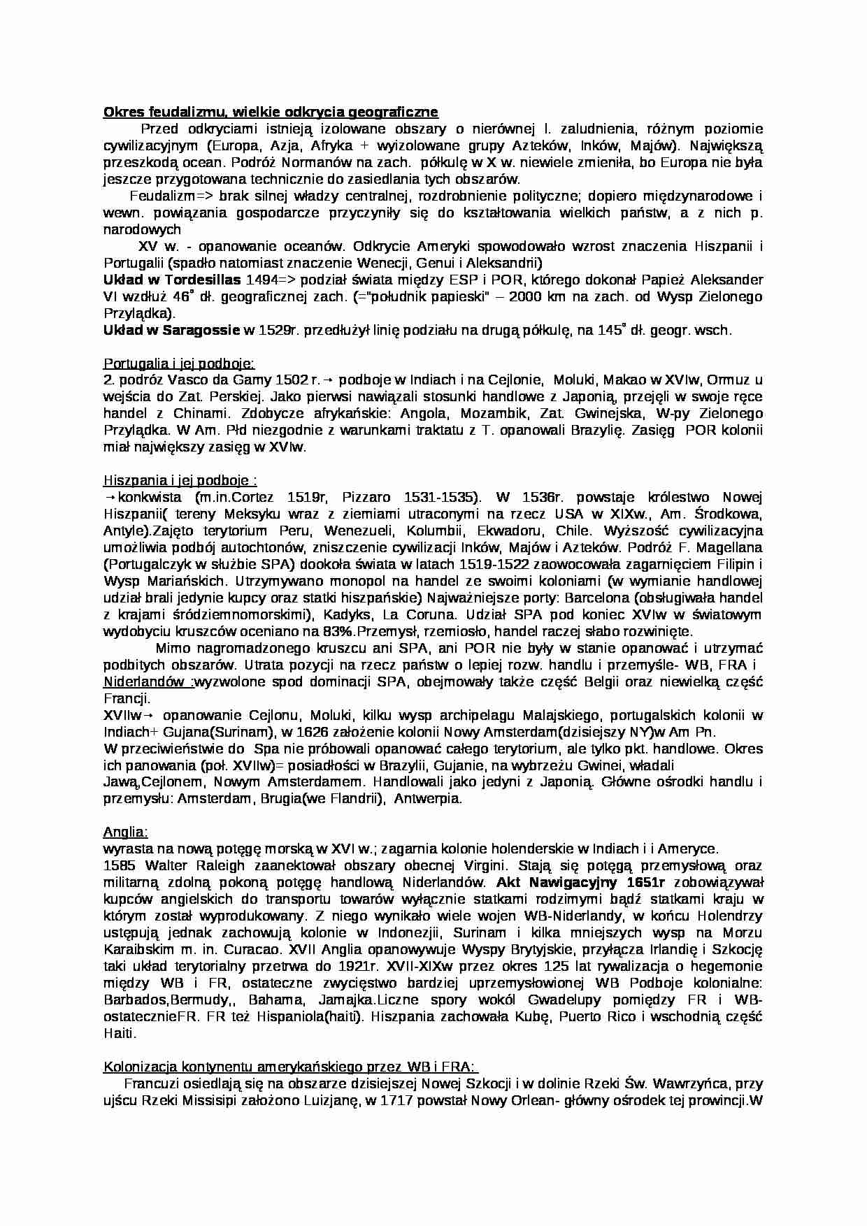 Wykład - Okres feudalizmu - strona 1
