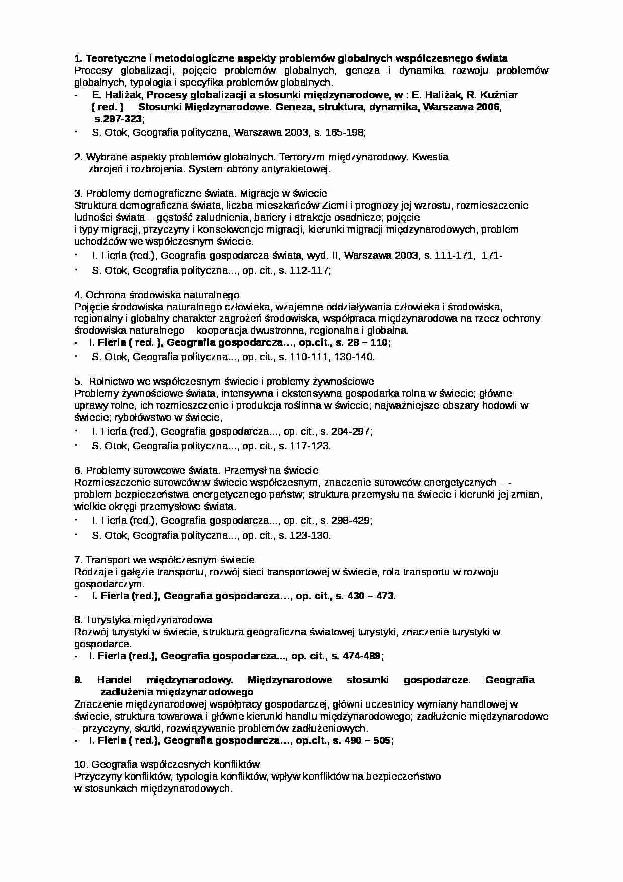 Geografia polityczna - sylabus - strona 1