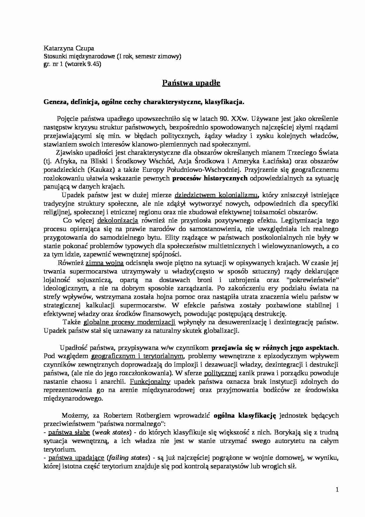 Referat -  upadek państwa - strona 1