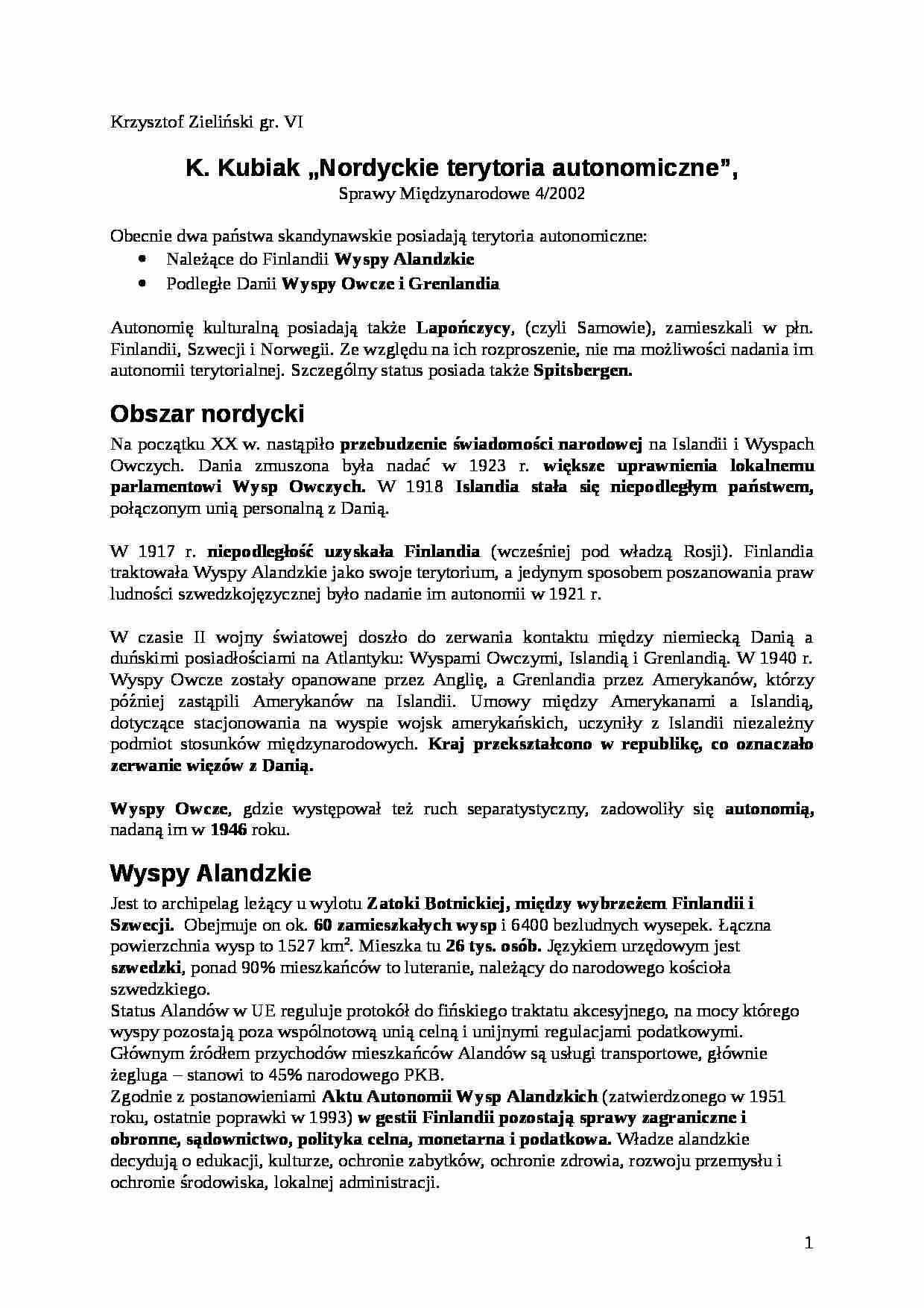 referat - nordyckie terytoria autonomiczne - strona 1