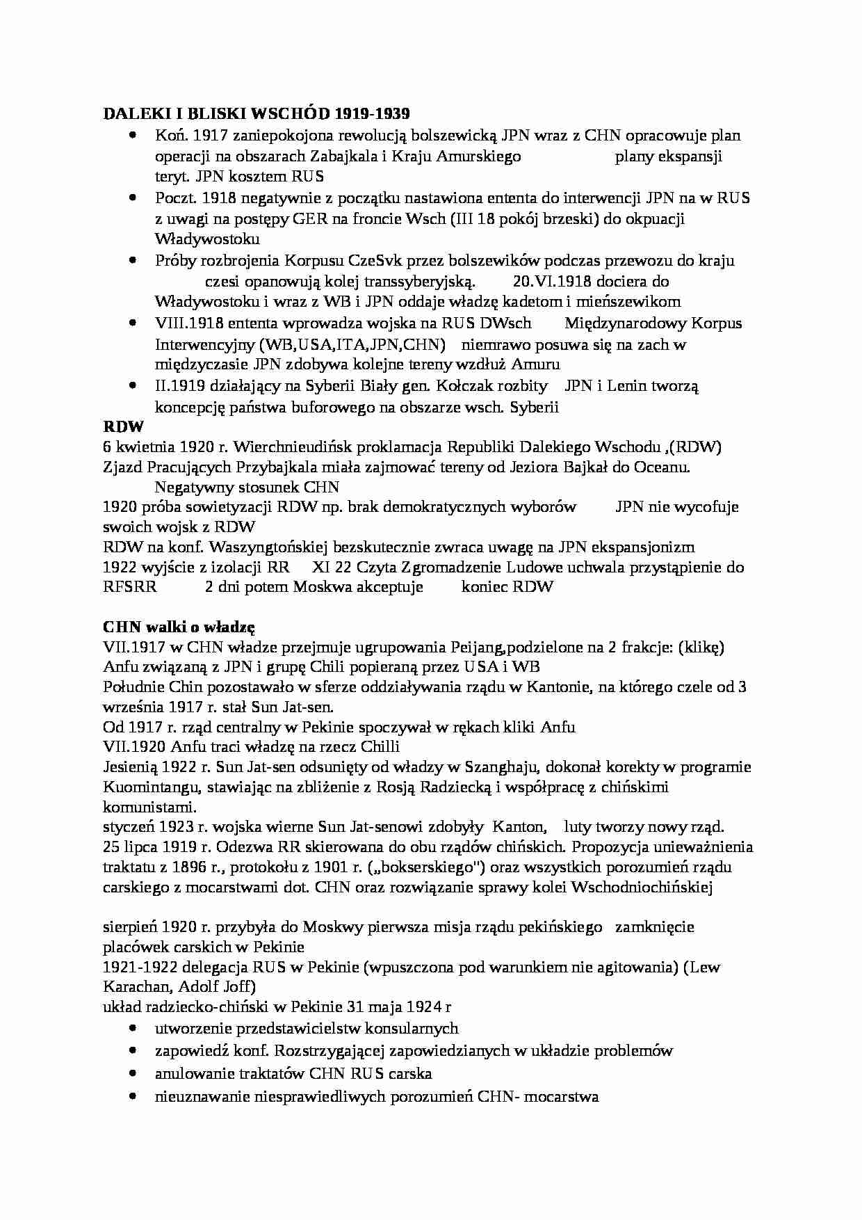 Wykład - Daleki i Bliski Wschód 1919-1939 - strona 1