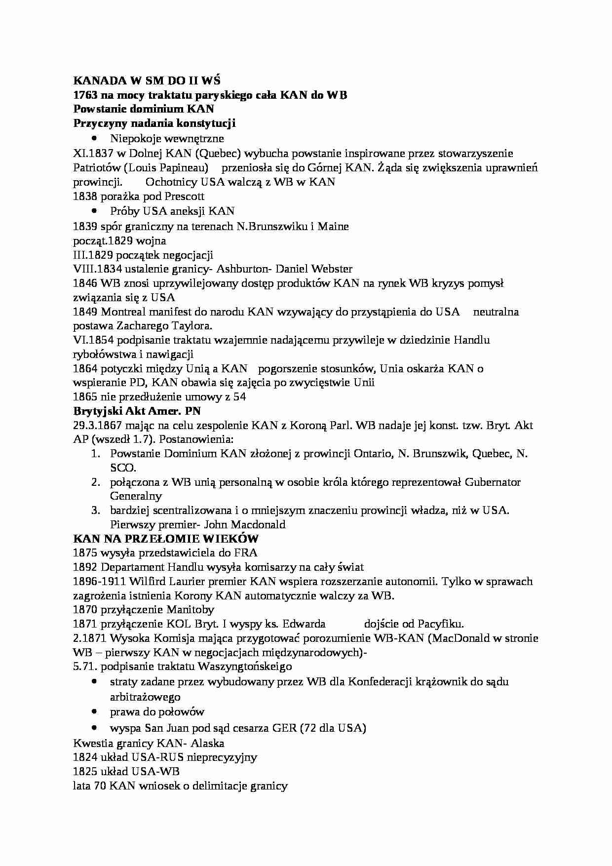 Wykład - Kanada w SM do II wojny światowej - strona 1