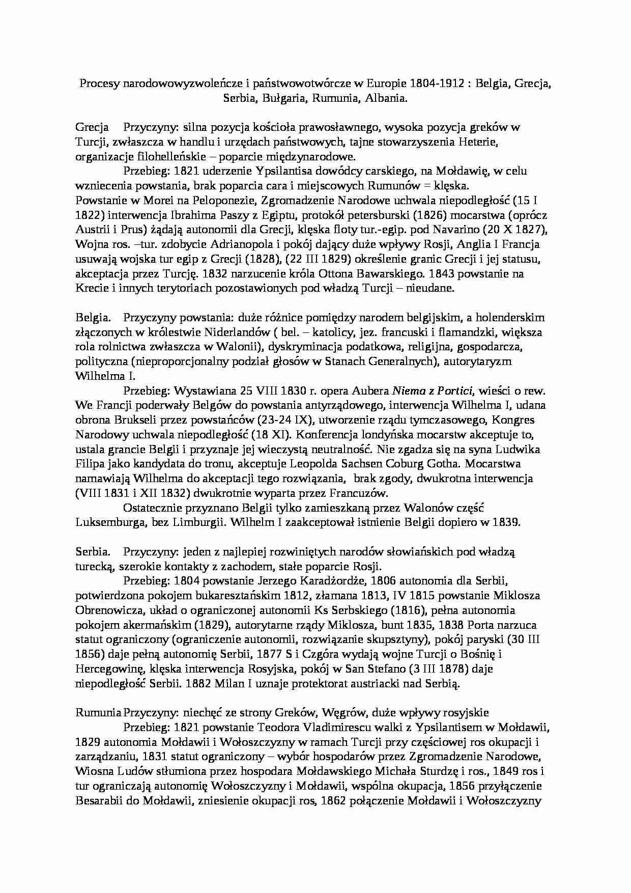 Wykład - Procesy narodowowyzwoleńcze i państwowotwórcze w Europie - strona 1
