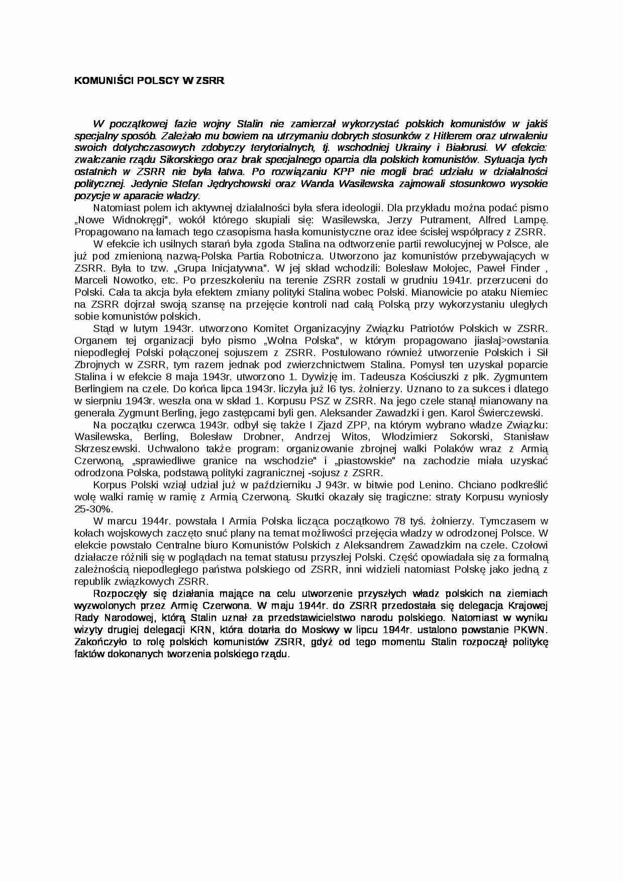 Wykład - komuniści polscy w ZSRR - strona 1