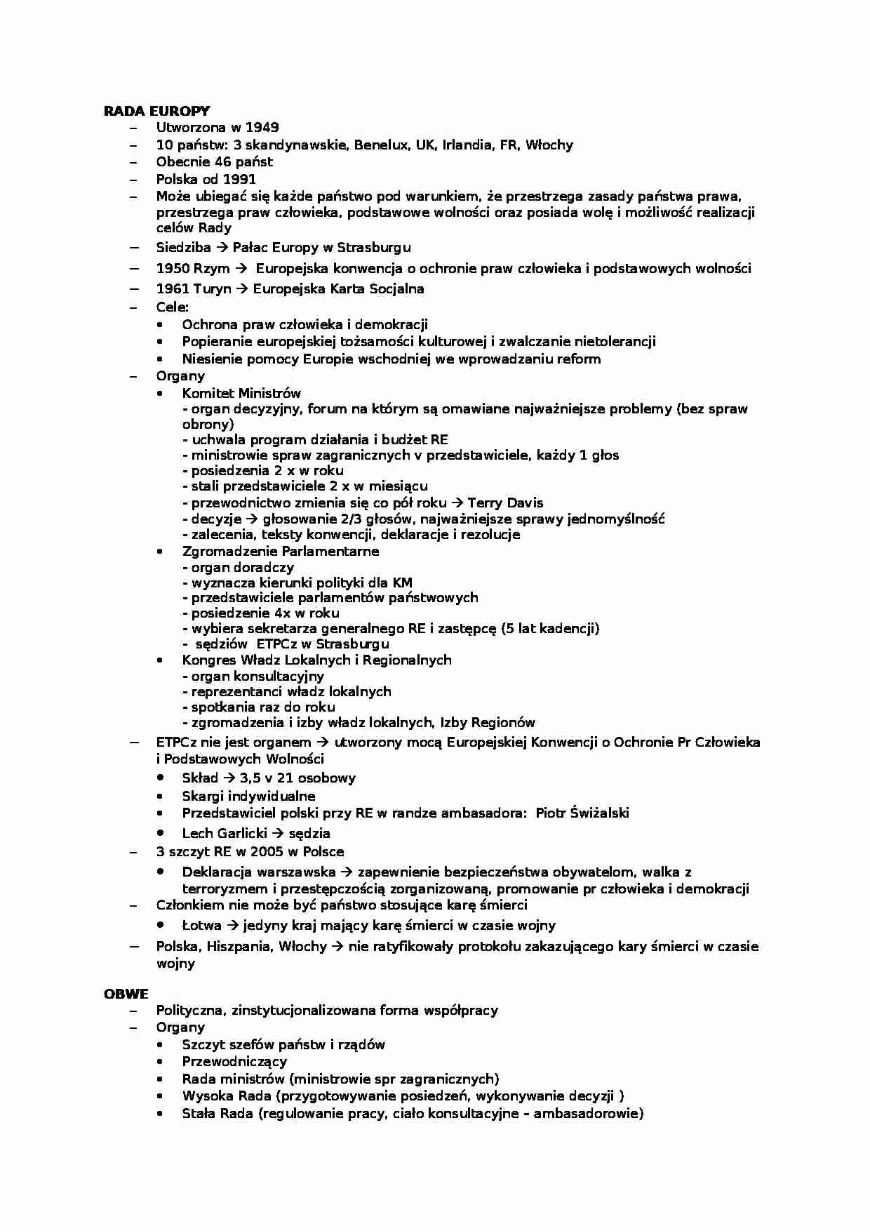 Wykład - Rada Europy - strona 1