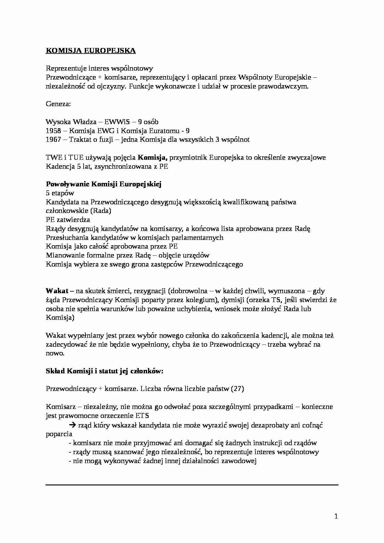 Wykład - Komisja Europejska - strona 1
