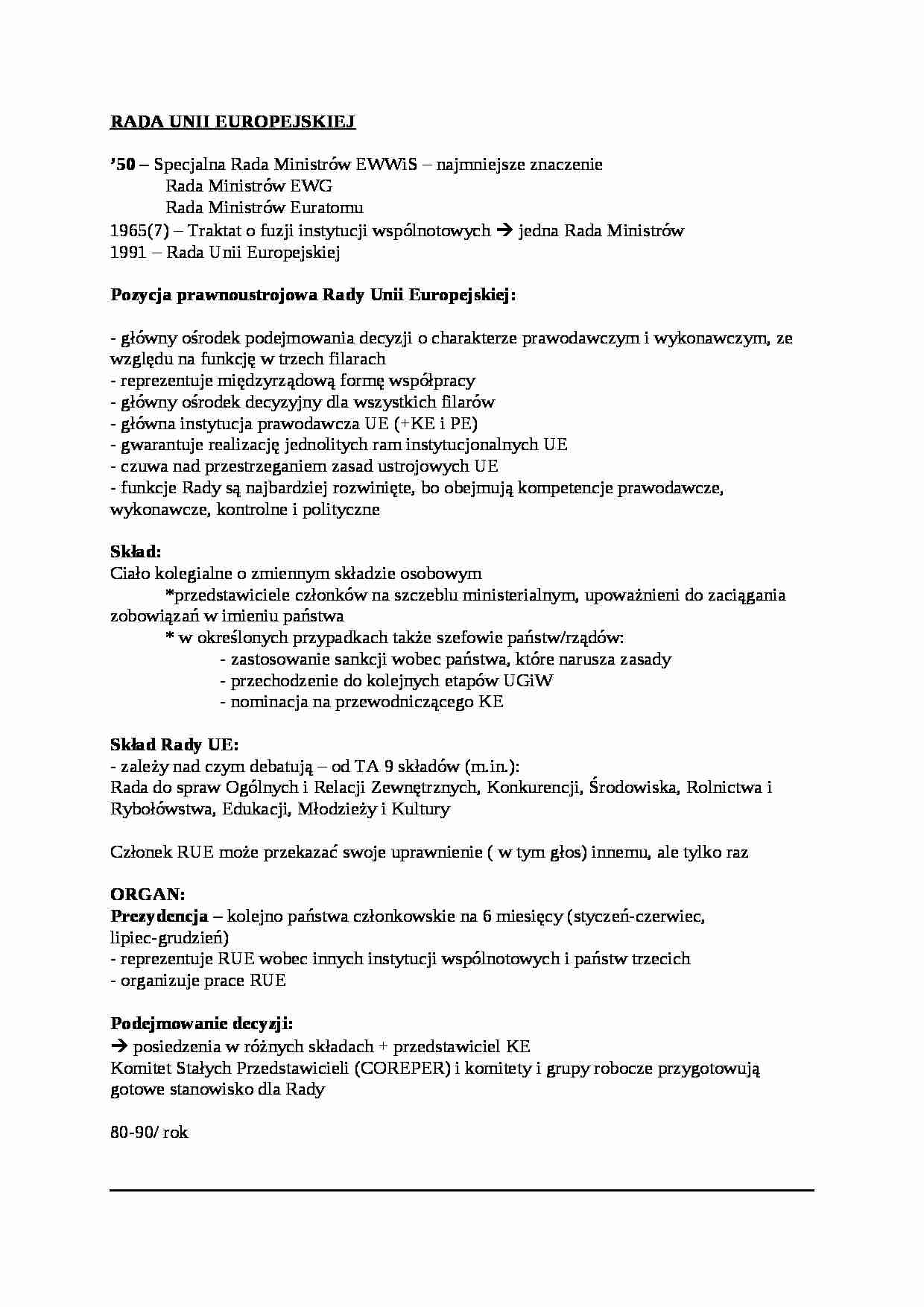 Wykład - Rada Unii Europejskiej - strona 1