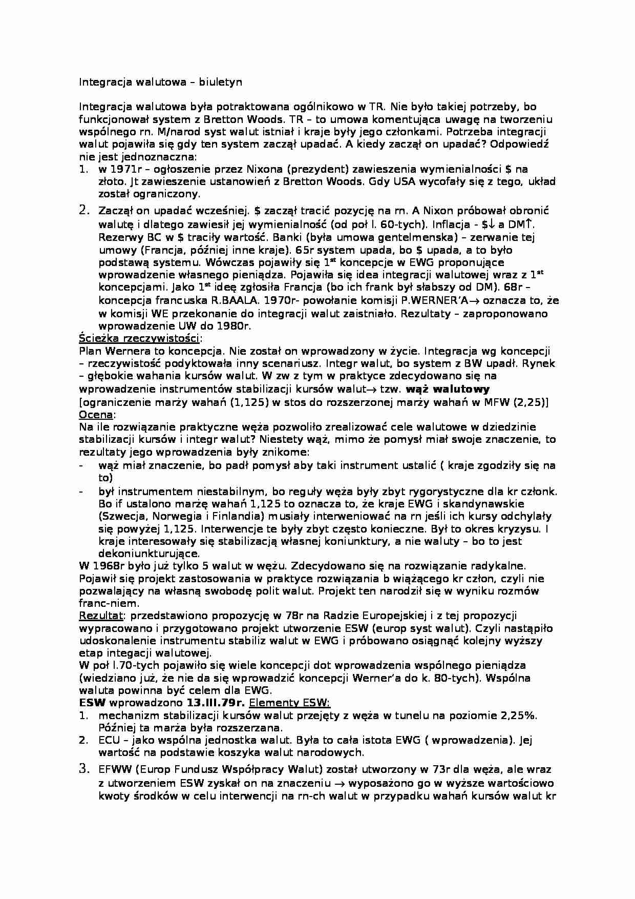 Wykład - Integracja walutowa - strona 1