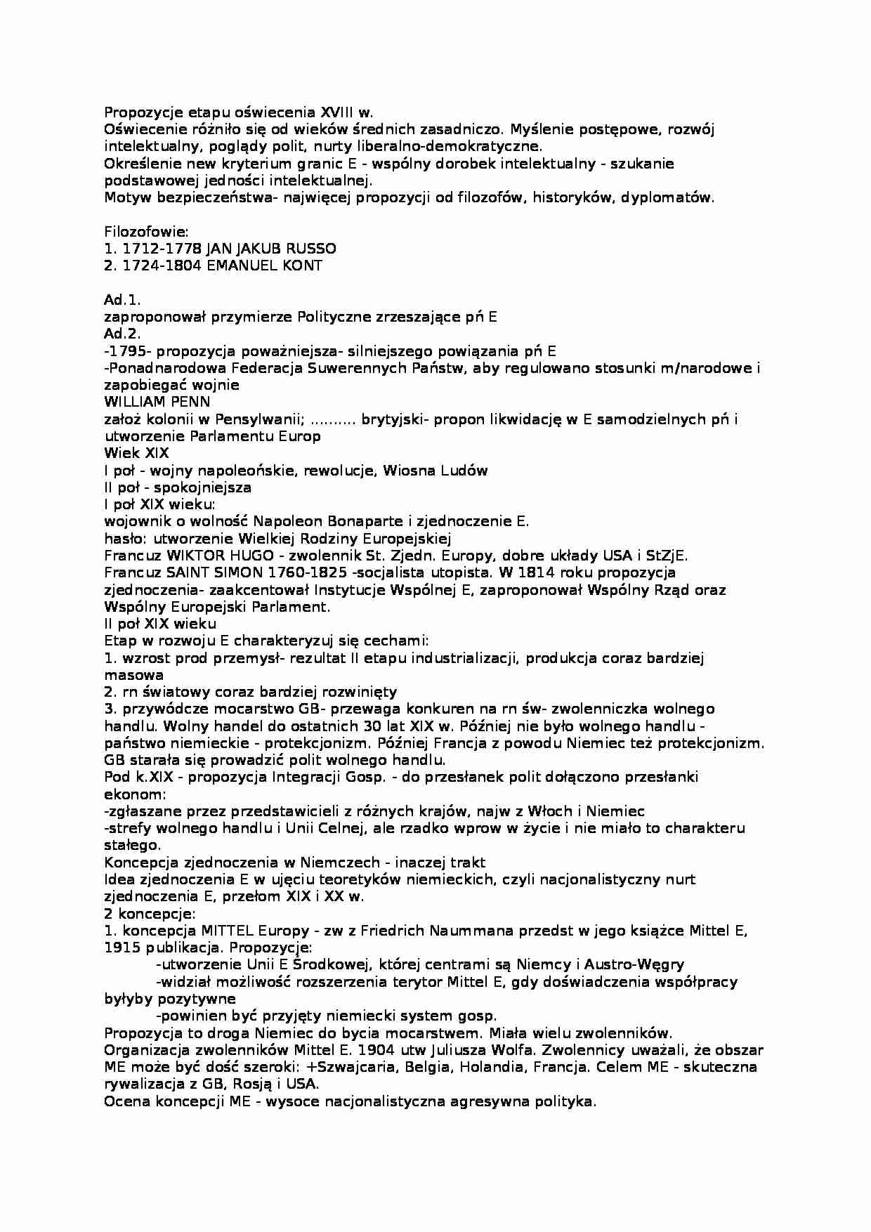 Wykład - Propozycje etapu oświecenia XVIII w - strona 1