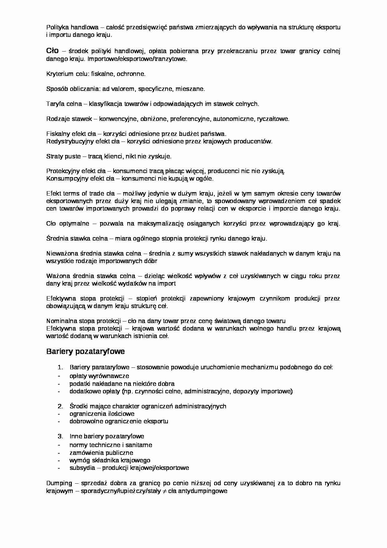 Wykład - polityka handlowa - strona 1