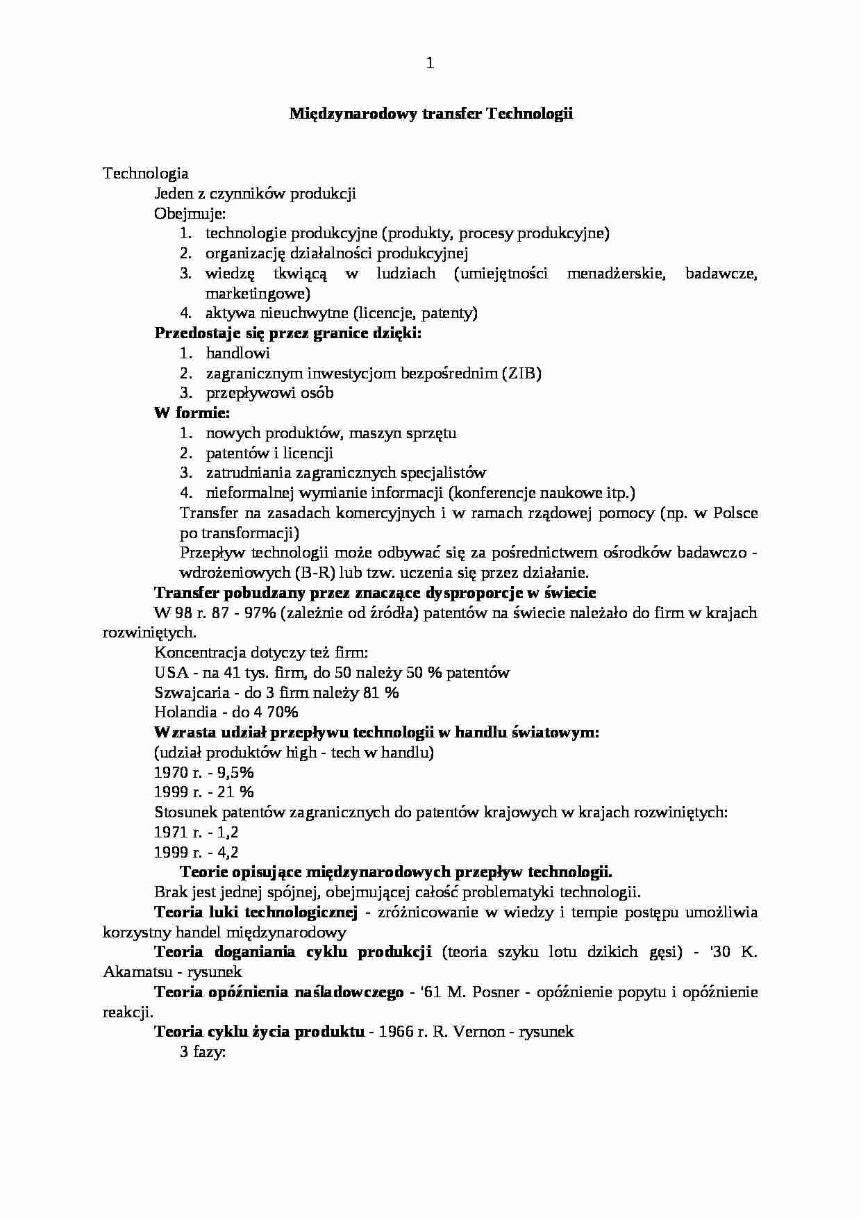 Wykład - międzynarodowy transfer technologii - strona 1