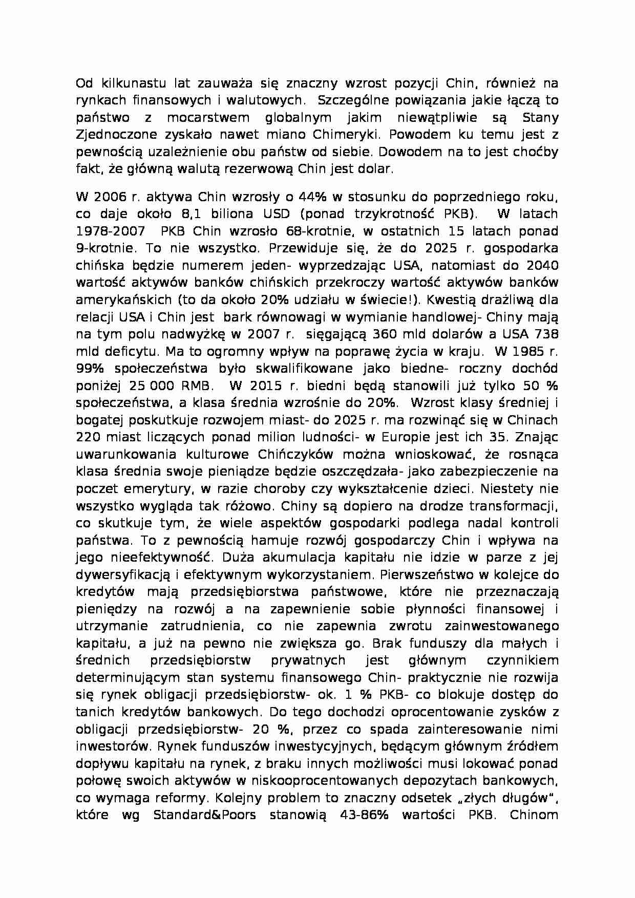 Wykład - akumulacja kapitału w Chinach - strona 1