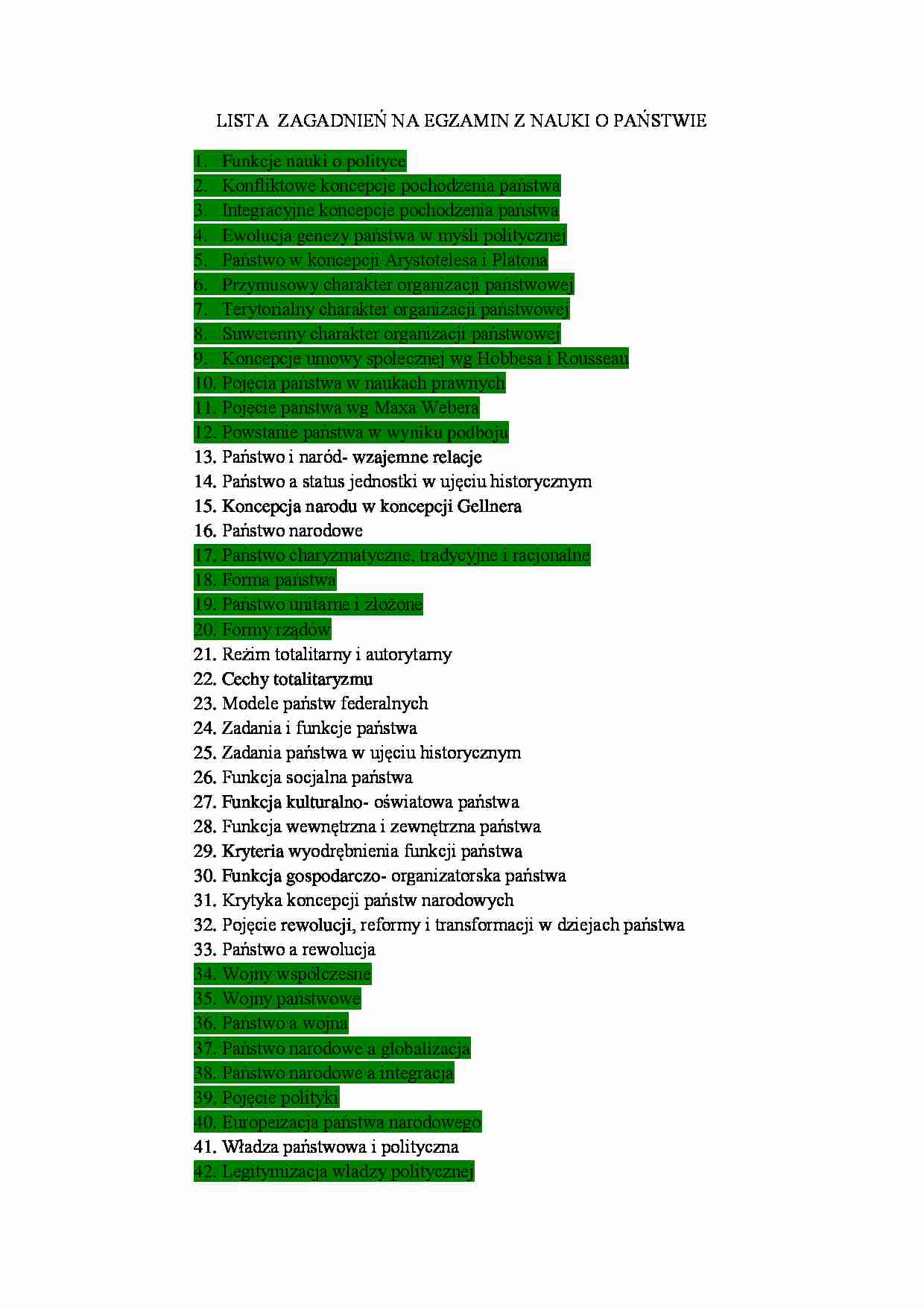 Zagadnienia na egzamin - strona 1