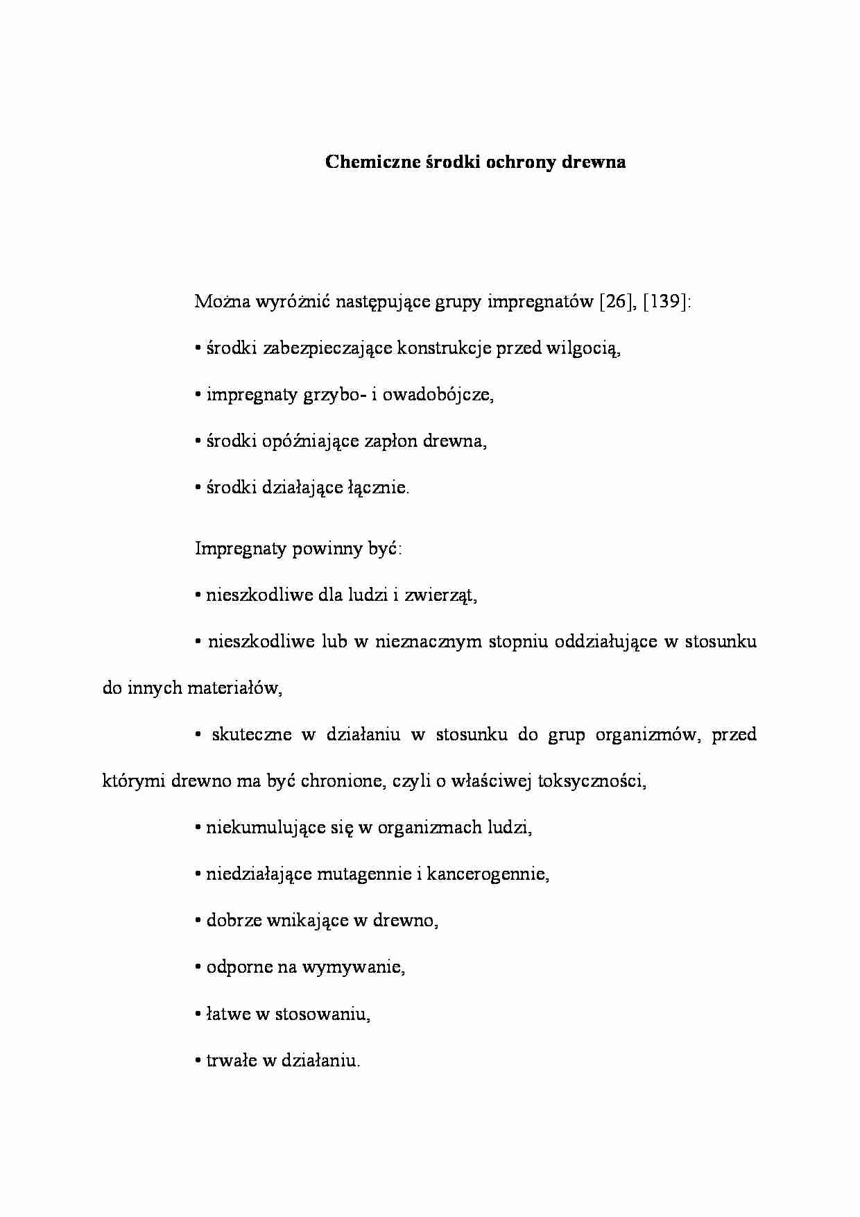 Chemiczne środki ochrony drewna - wykład - strona 1