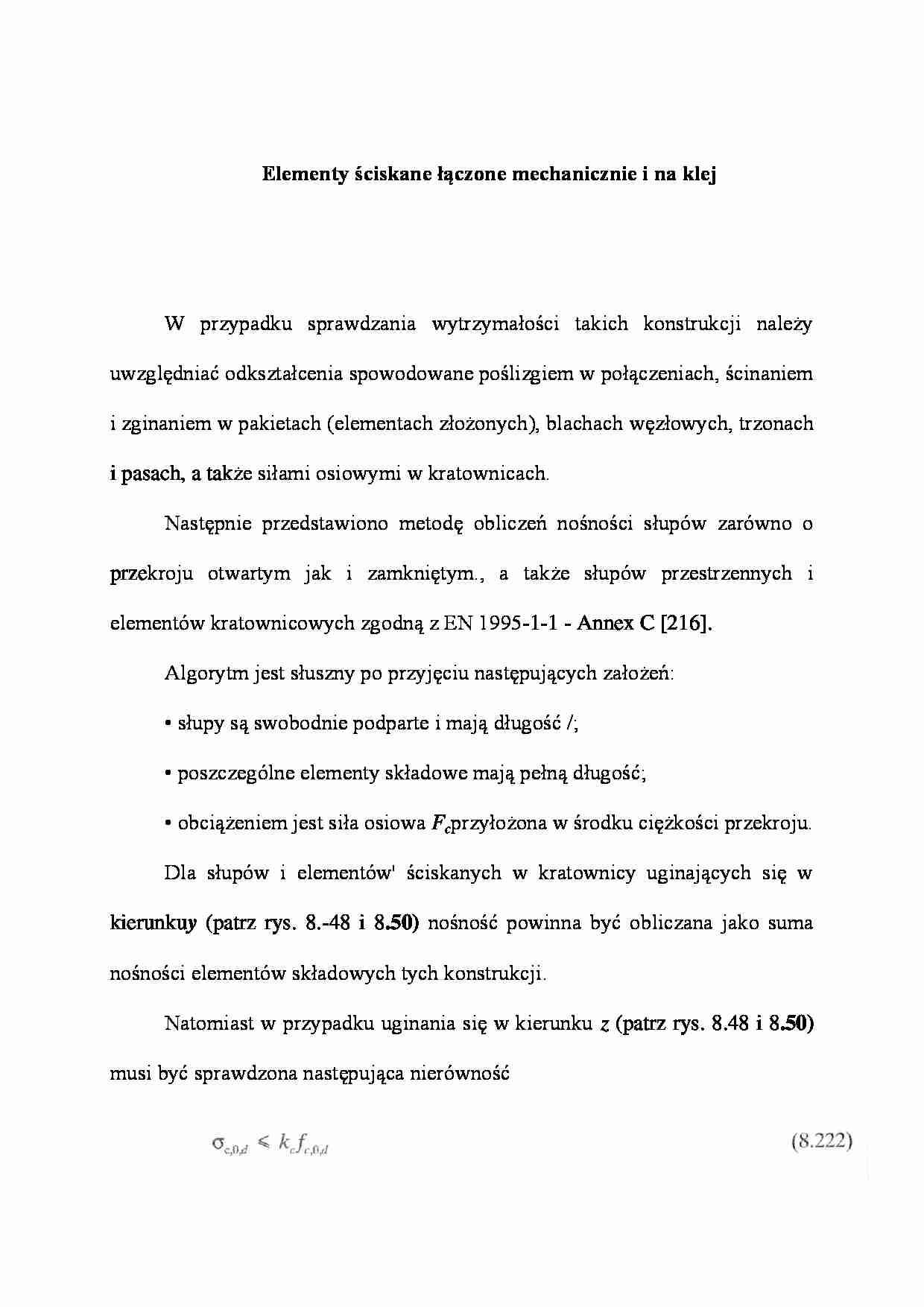 Elementy ściskane łączone mechanicznie i na klej - wykład - strona 1