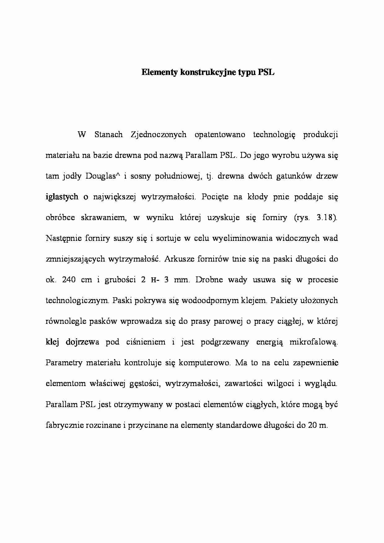 Elementy konstrukcyjne typu PSL - wykład - strona 1