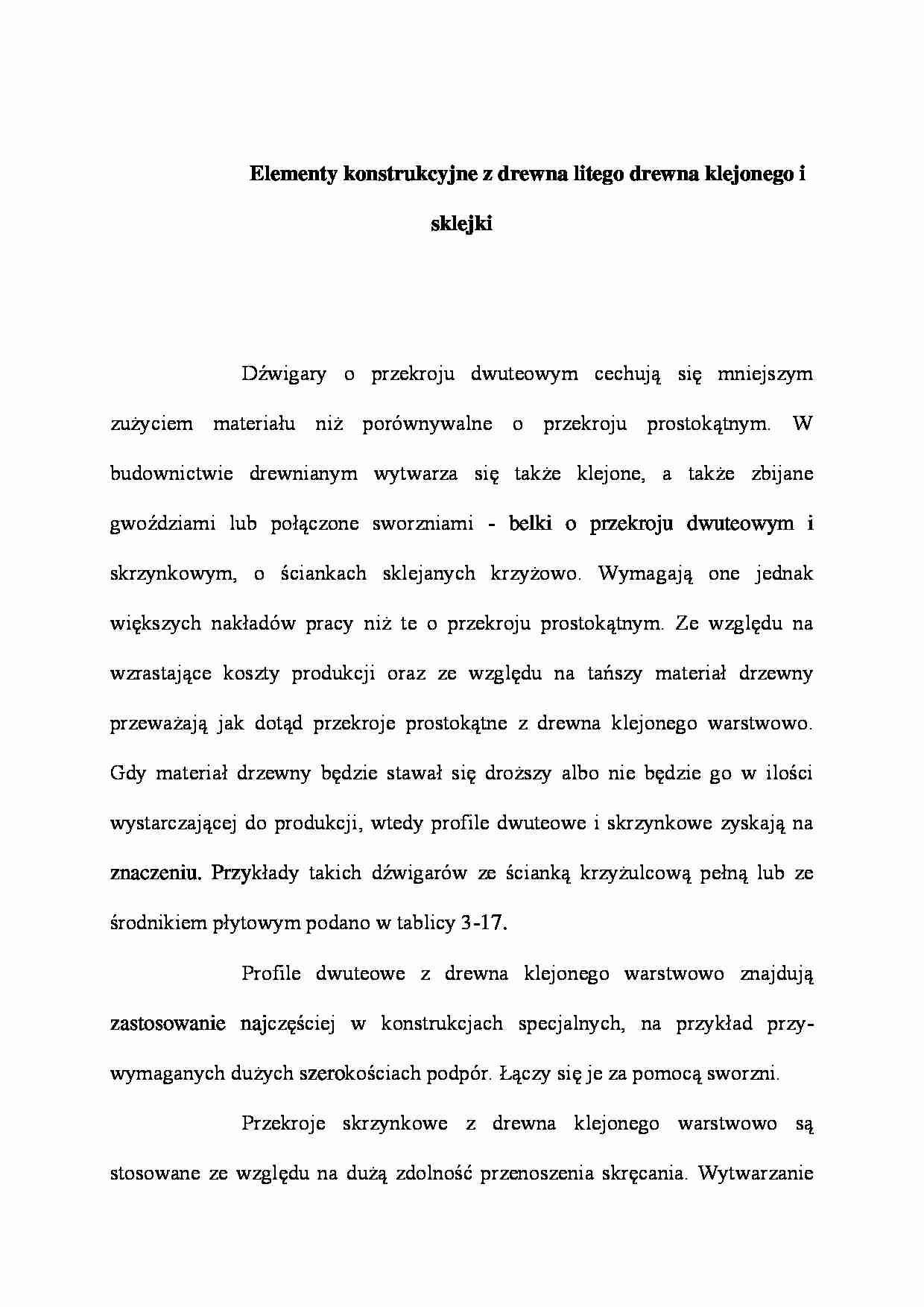 Elementy konstrukcyjne z drewna litego drewna klejonego i sklejki - wykład - strona 1