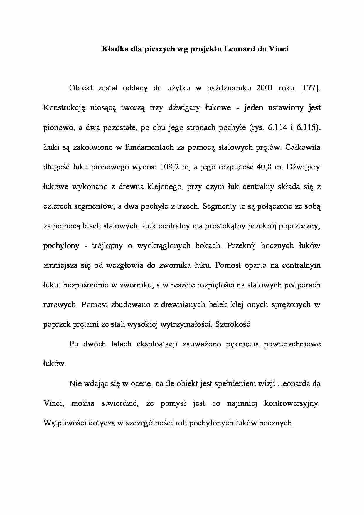 Kładka dla pieszych wg projektu Leonard da Vinci - wykład - strona 1