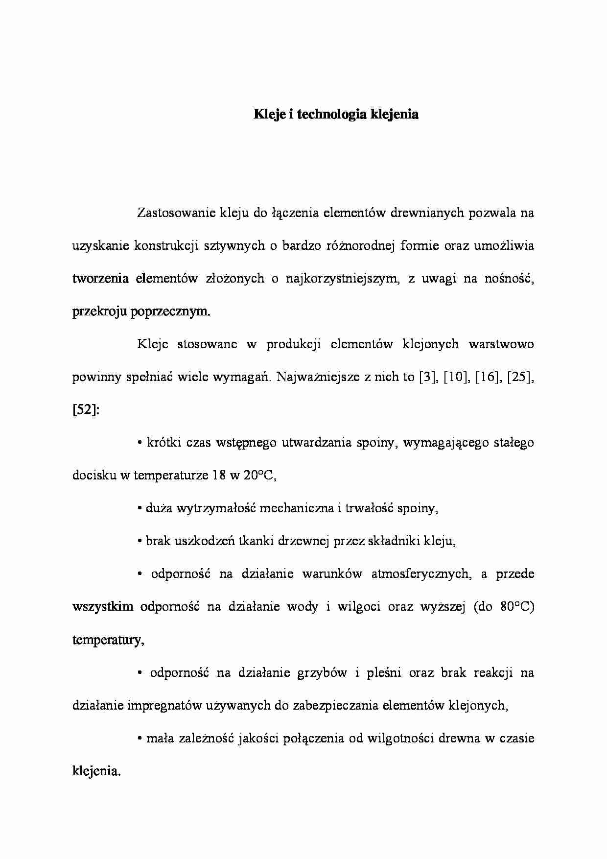 Kleje i technologia klejenia - wykład - strona 1