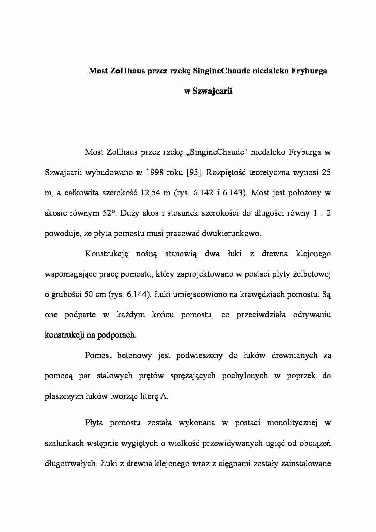 Most ZoIIhaus przez rzekę Singine Chaude niedaleko Fryburga - wykład - strona 1