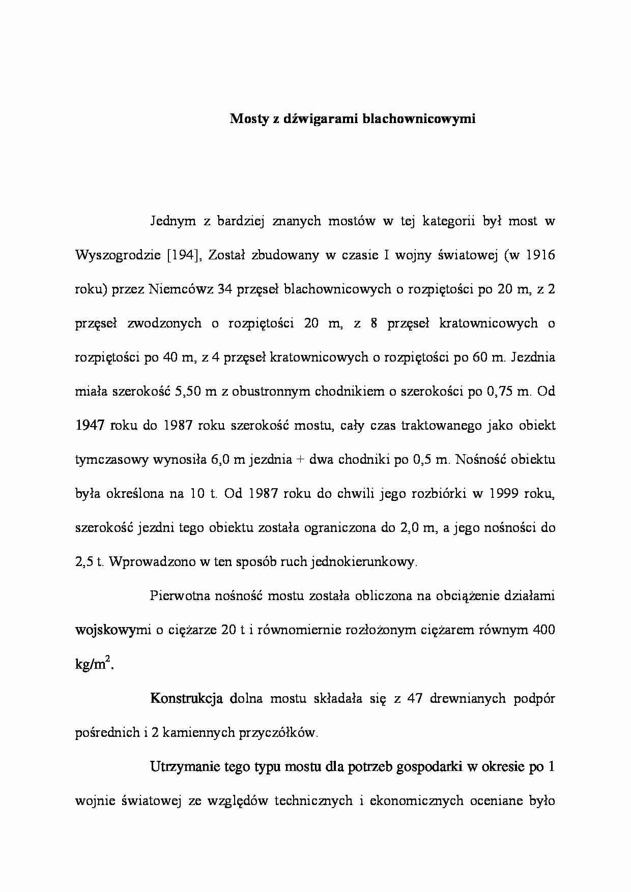 Mosty z dźwigarami blachownicowymi - wykład - strona 1