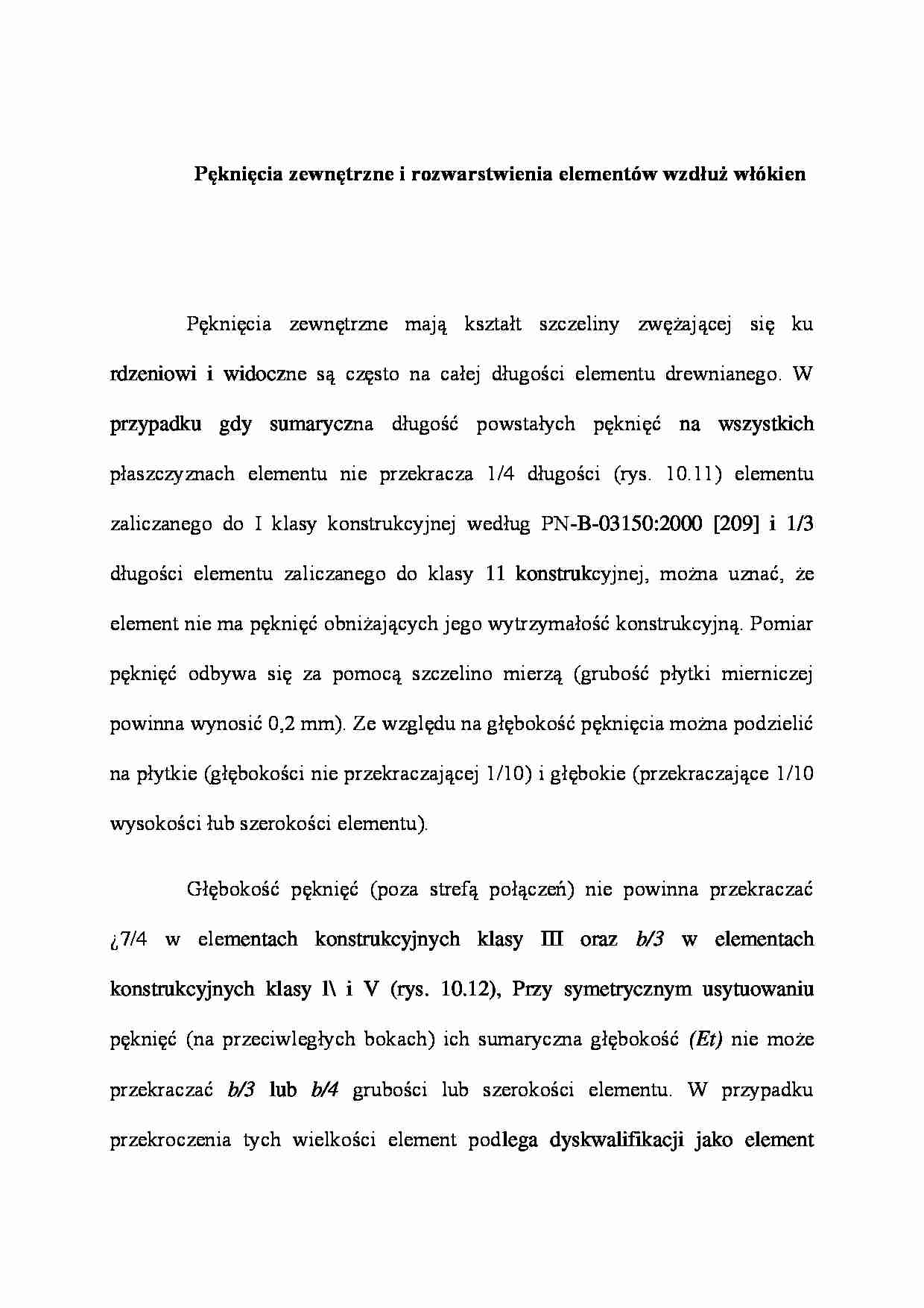 Pęknięcia zewnętrzne i rozwarstwienia elementów wzdłuż włókien - wykład - strona 1
