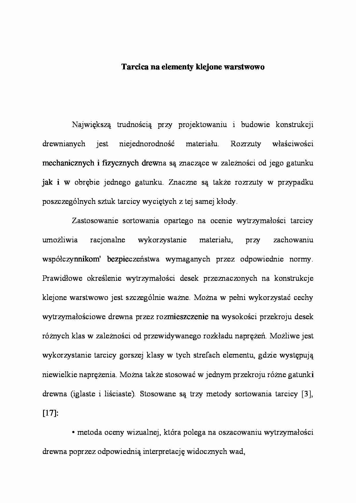 Tarcica na elementy klejone warstwowo - wykład - strona 1