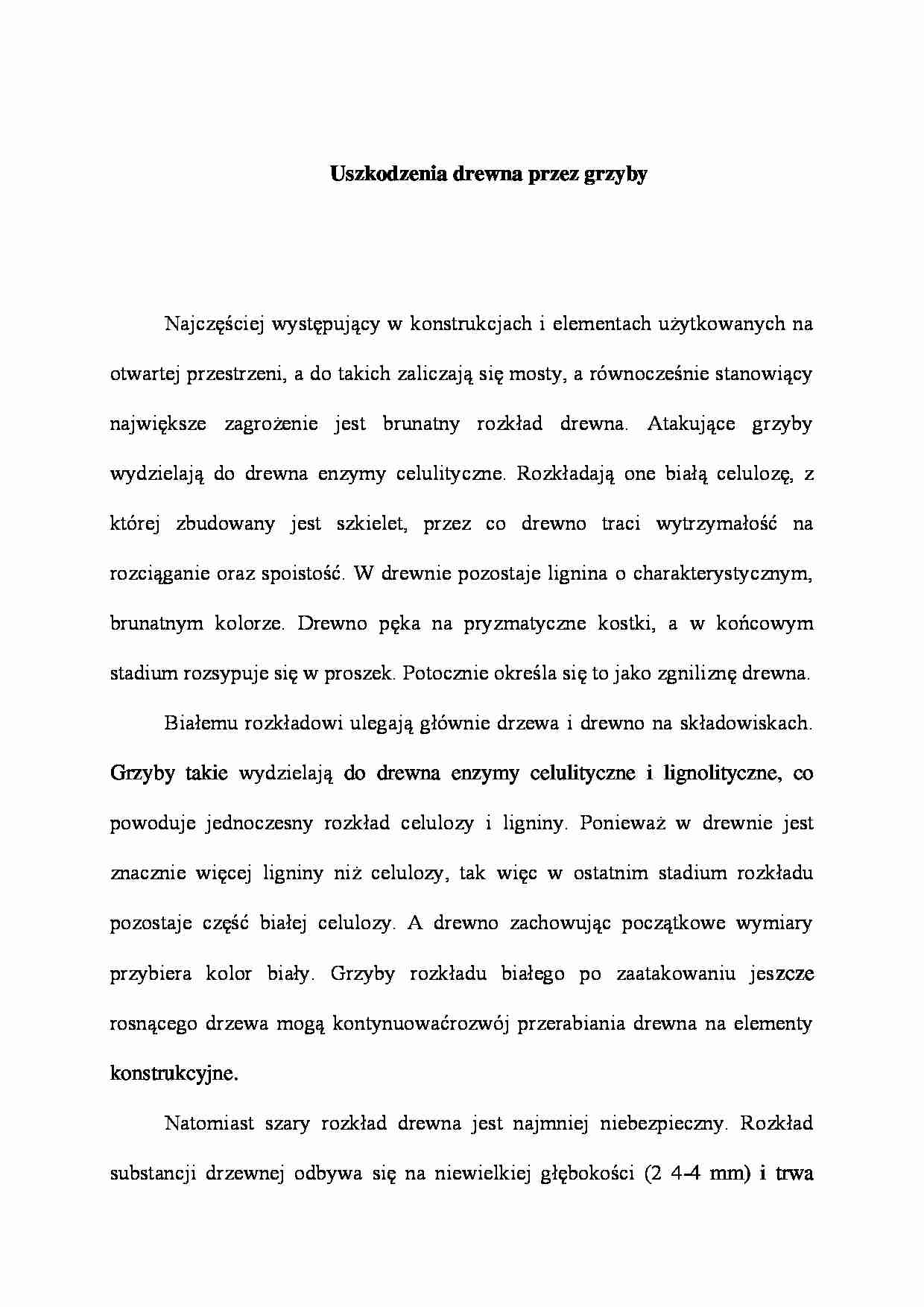 Uszkodzenia drewna przez grzyby - wykład - strona 1