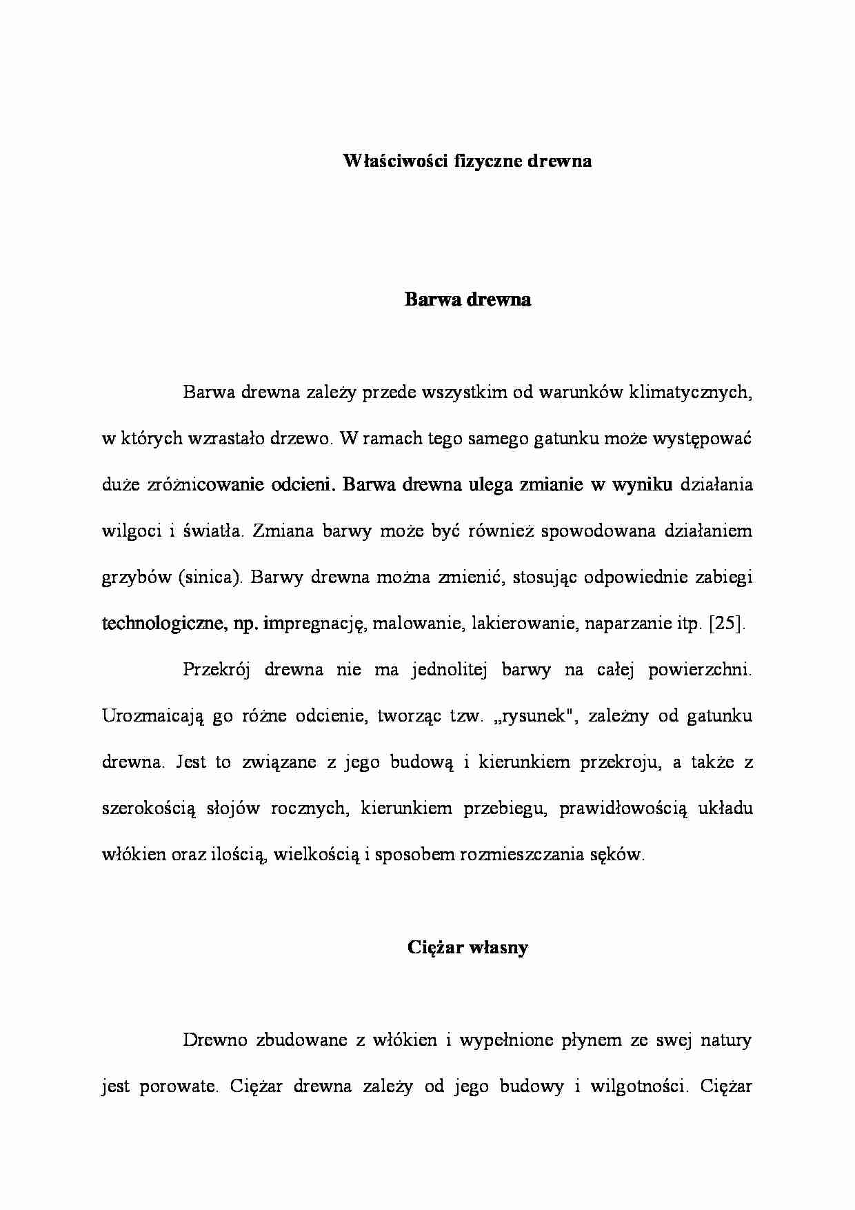 Właściwości fizyczne drewna - wykład - strona 1