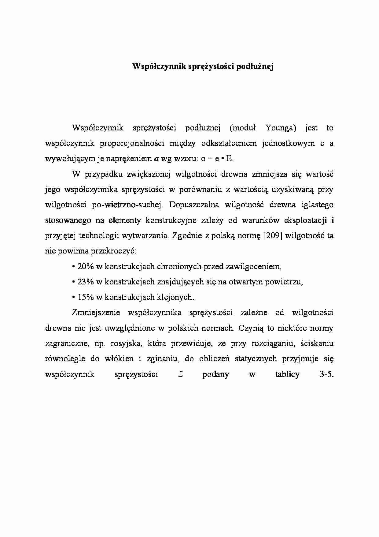 Współczynnik sprężystości podłużnej - strona 1