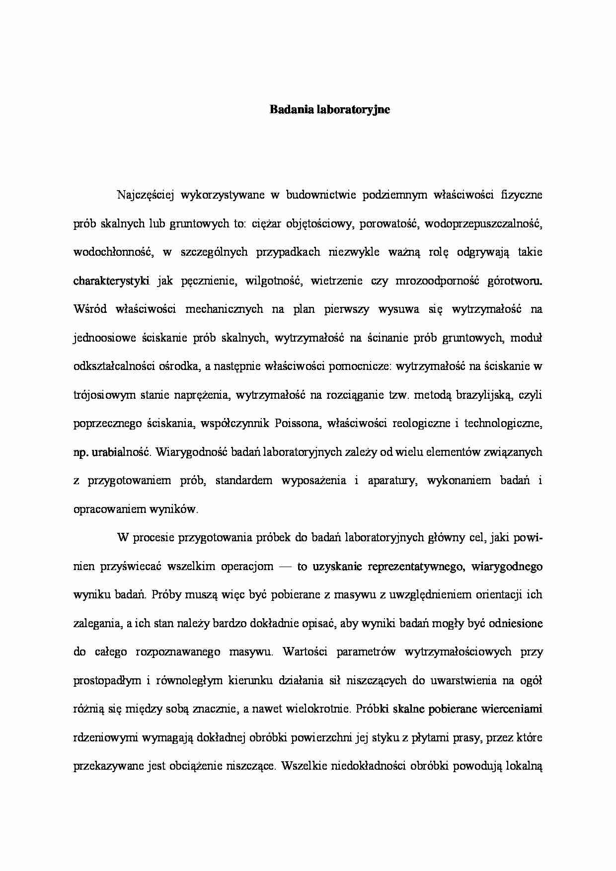 Badania laboratoryjne - współczynnik Poissona - strona 1