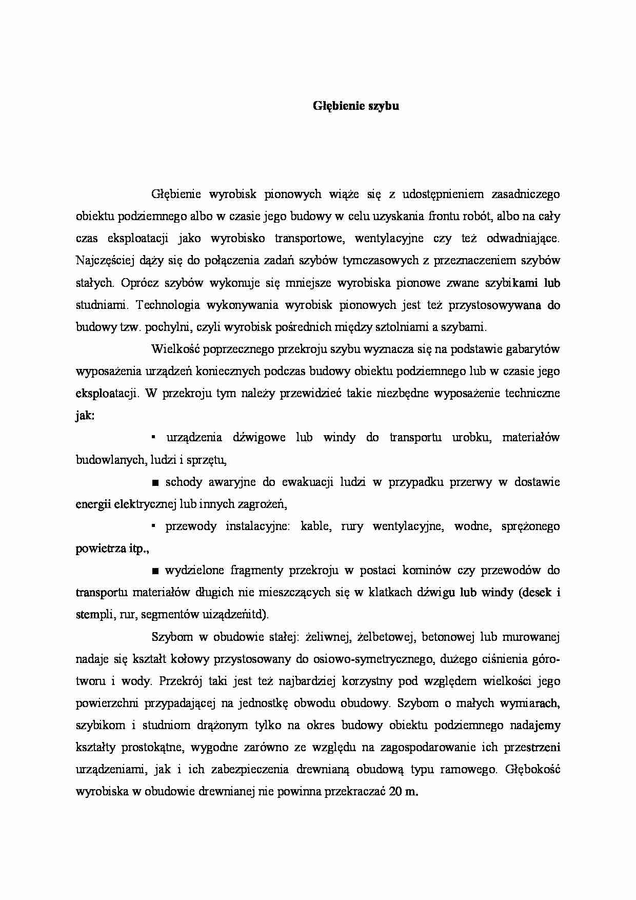 Głebienie szybu - strona 1