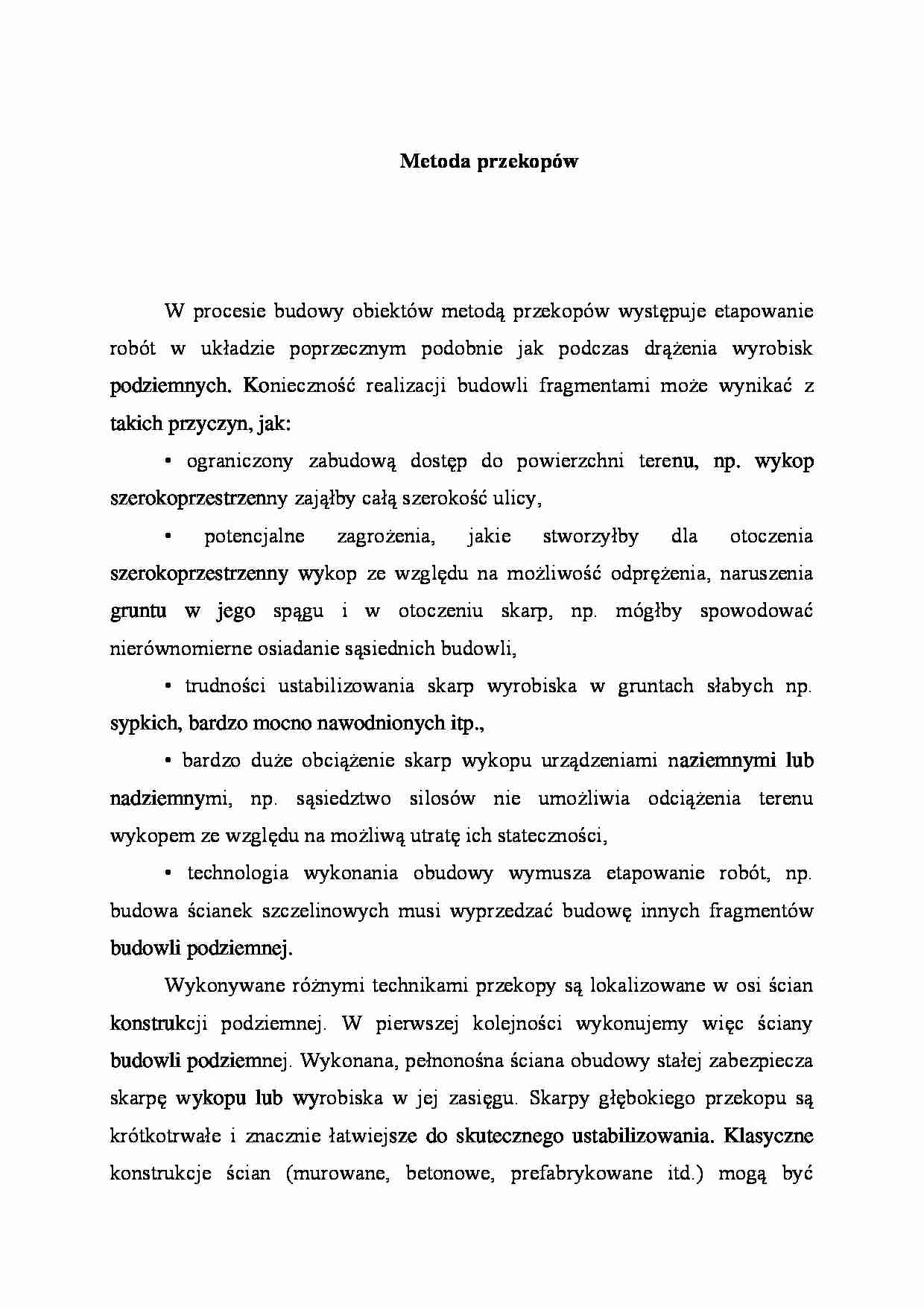 Metoda przekopów - strona 1