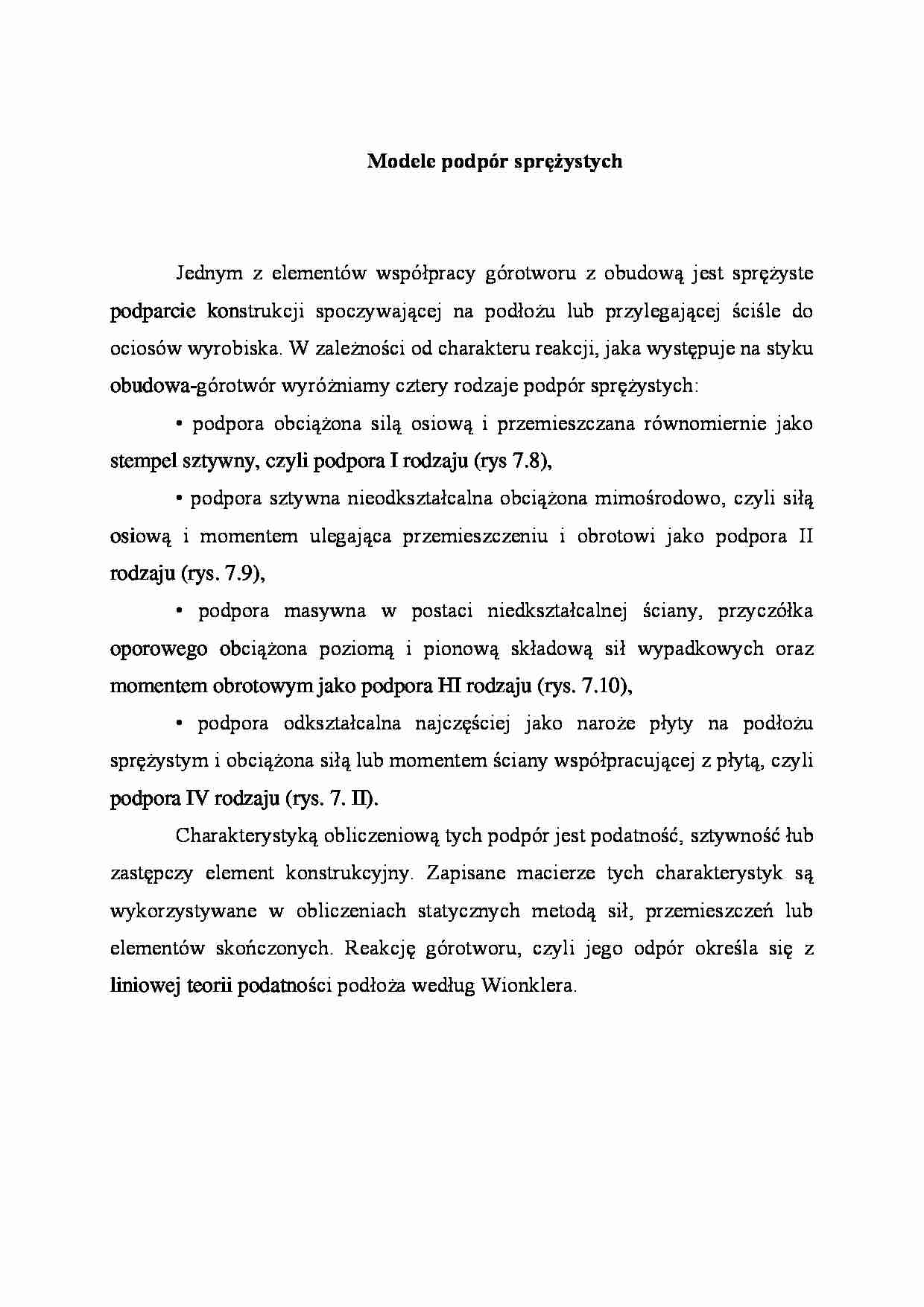 Modele podpór sprężystych - strona 1