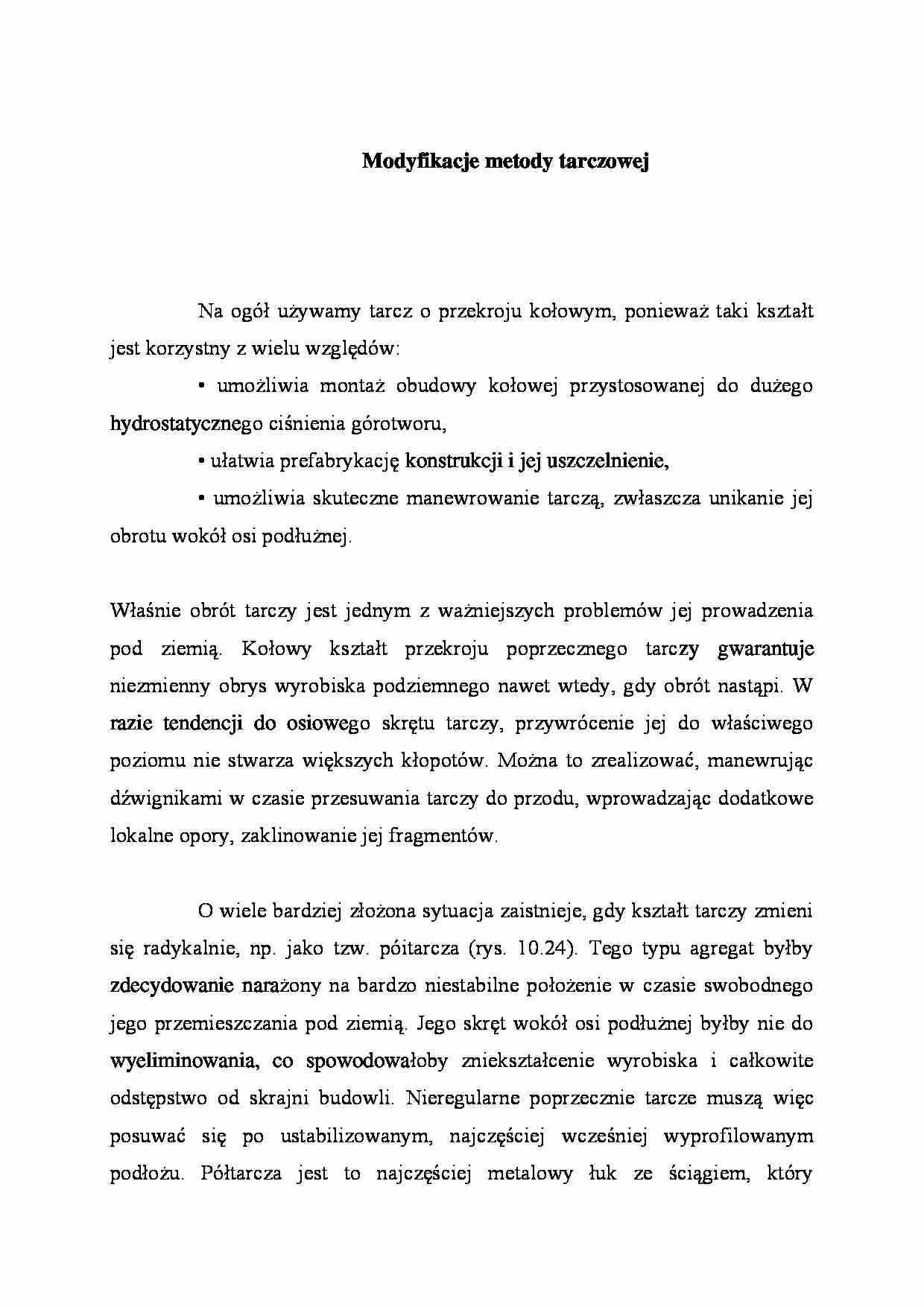 Modyfikacje metody tarczowej - strona 1