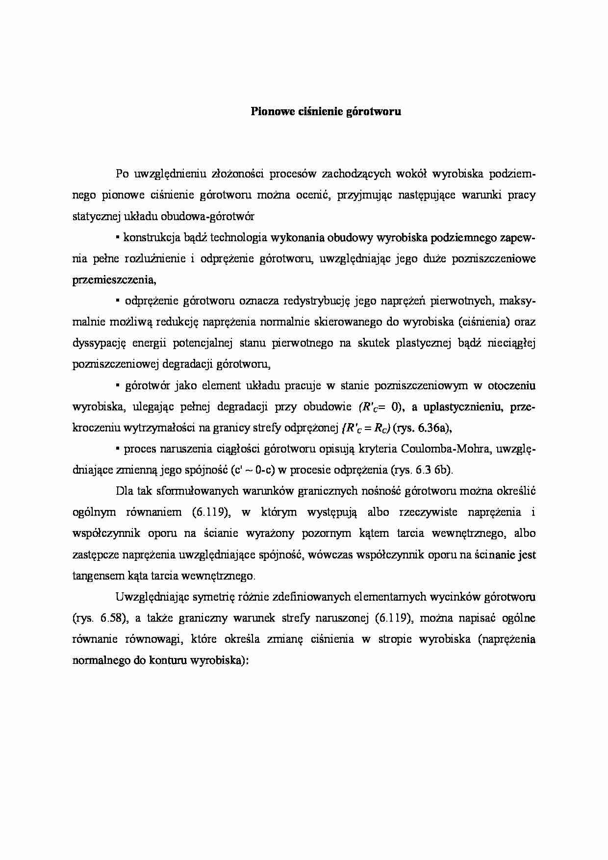 Pionowe ciśnienie górotworu - strona 1