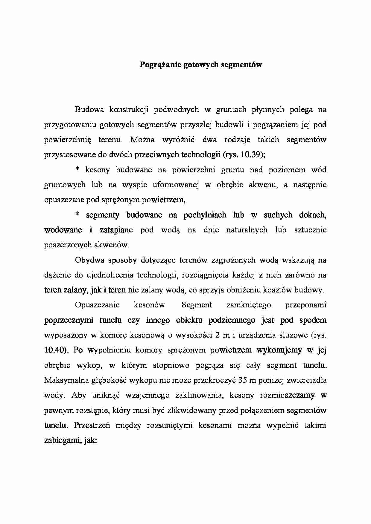Pogrążanie gotowych segmentów - strona 1