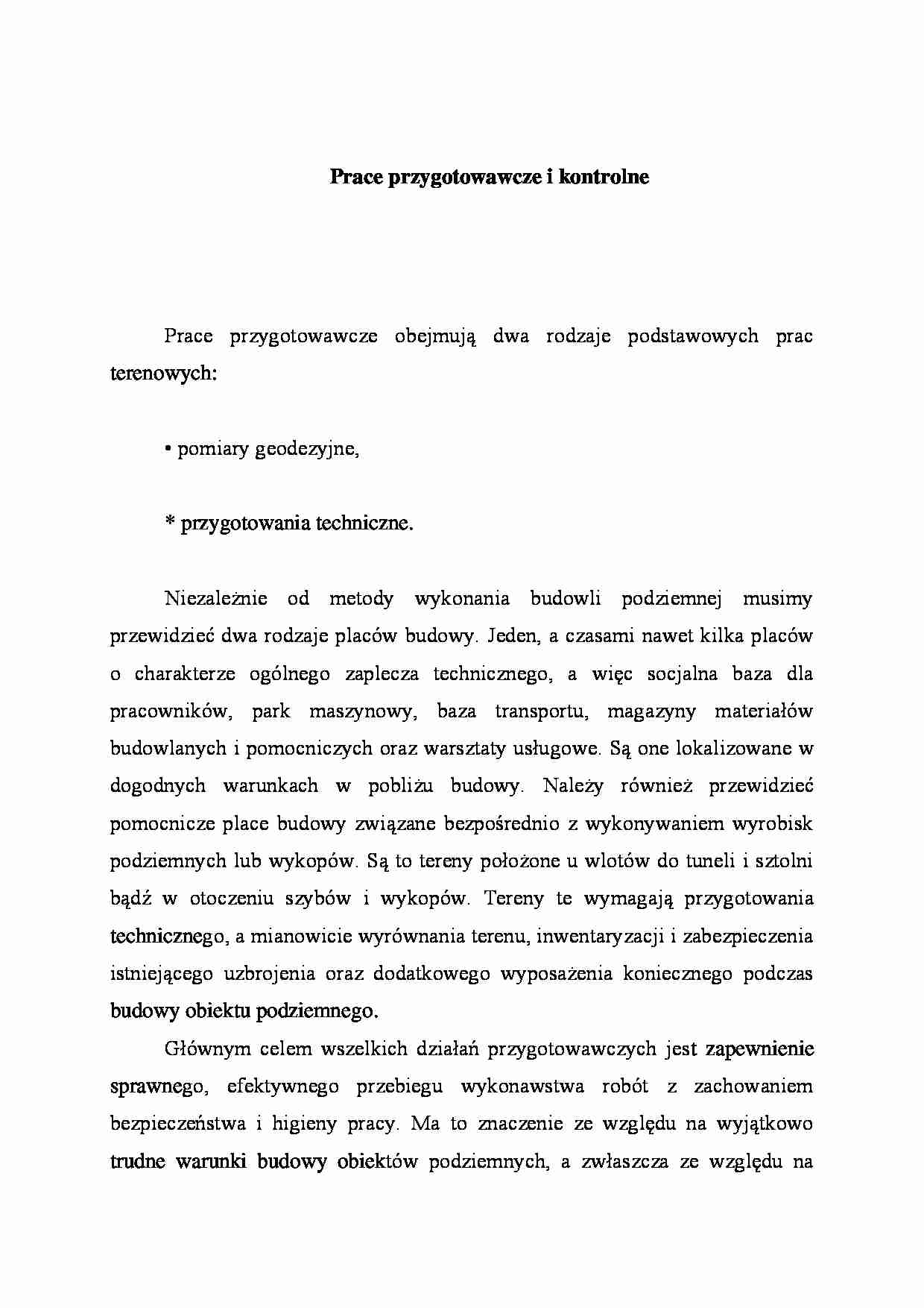 Prace przygotowawcze i kontrolne - strona 1