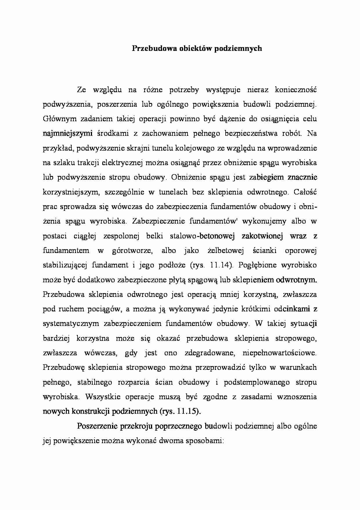 Przebudowa obiektów podziemnych - strona 1