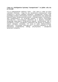 Inteligentne Systemy Transportowe