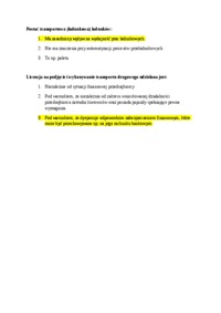 Technologia i organizacja przewozów samochodowych - test 3