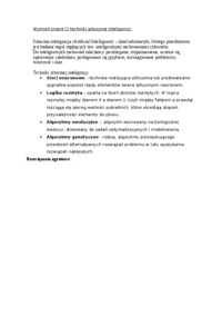 Techniki sztucznej inteligencji