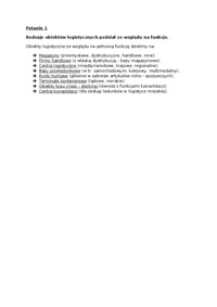 Kształtowanie systemów logistycznych - pyt. 1
